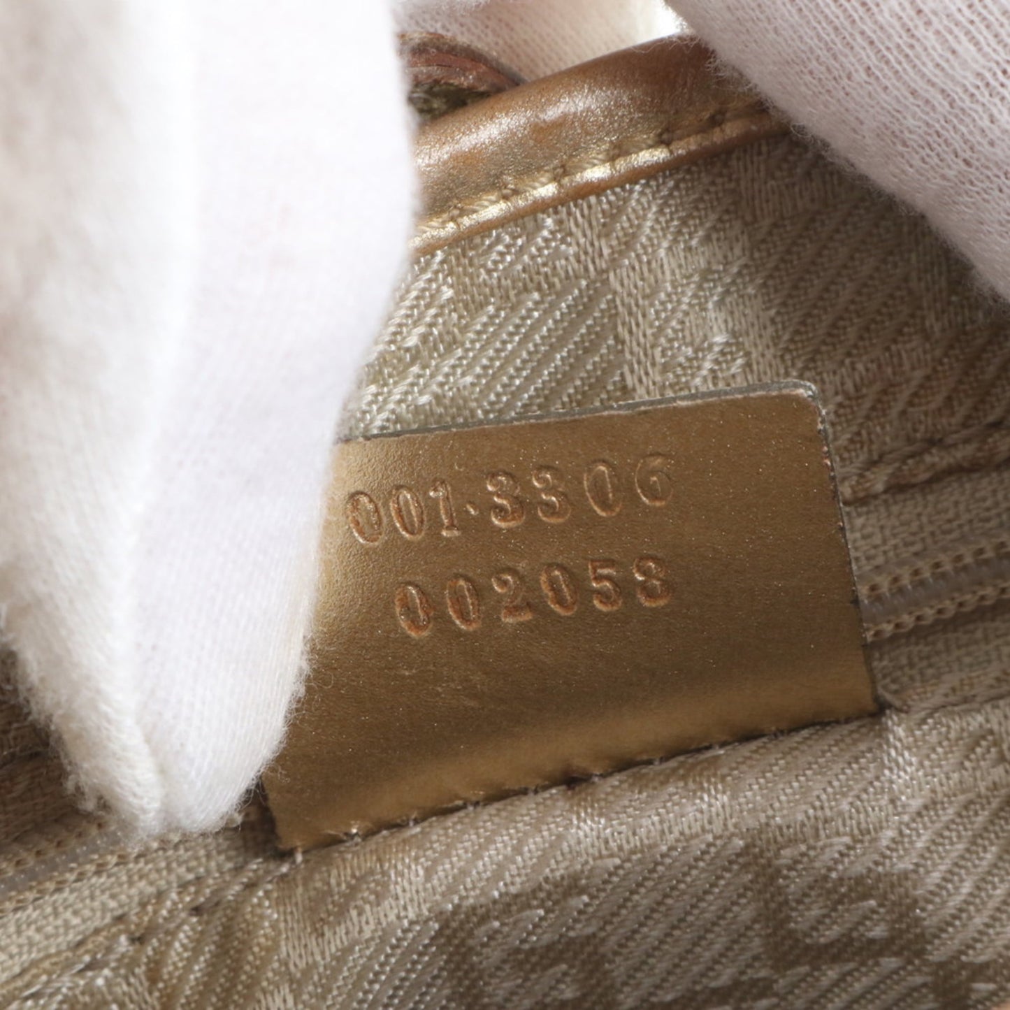 Gucci Blue Gold Leather Canvas Shoulder Bag
