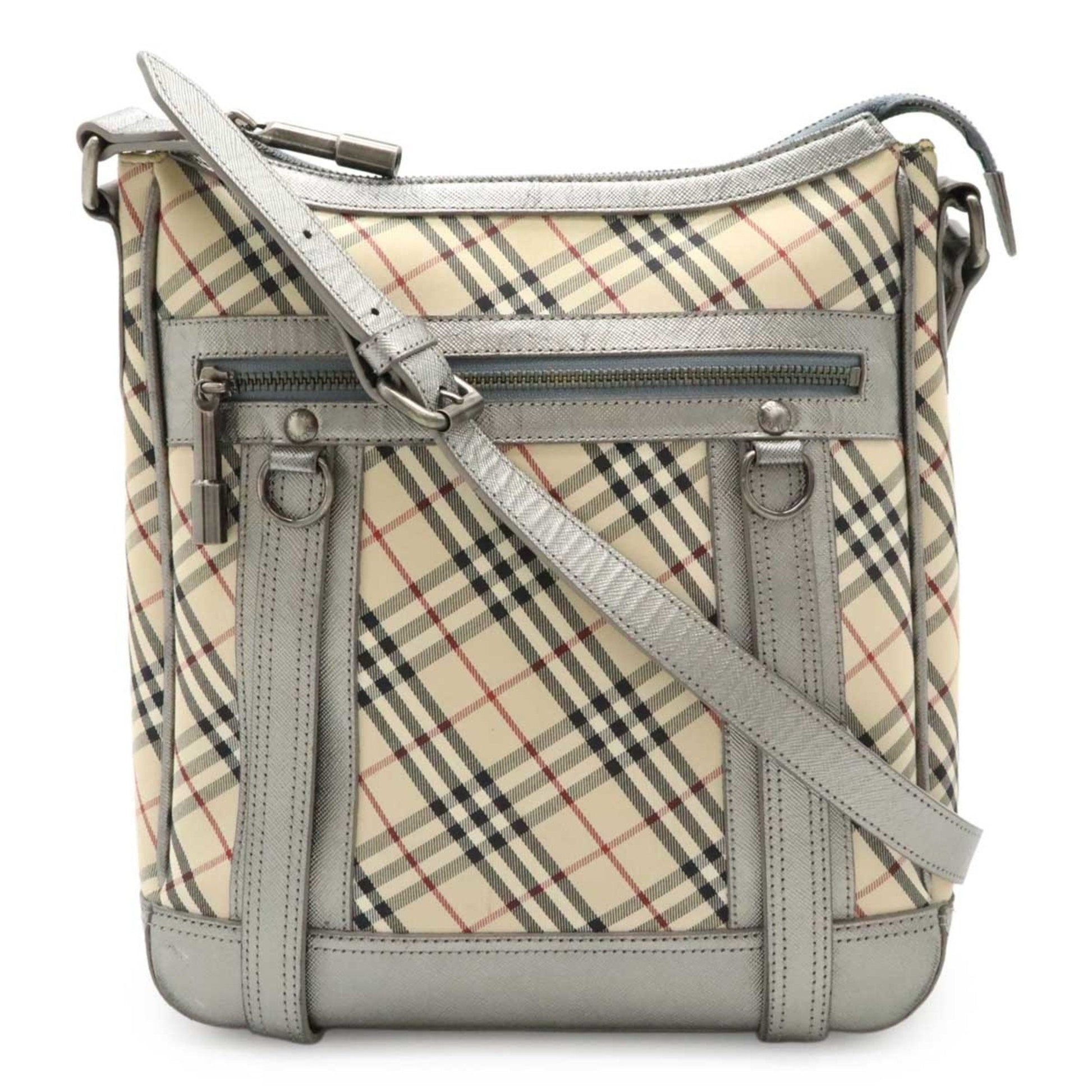 Burberry Bordeaux Shoulder Bag Leather Canvas Black