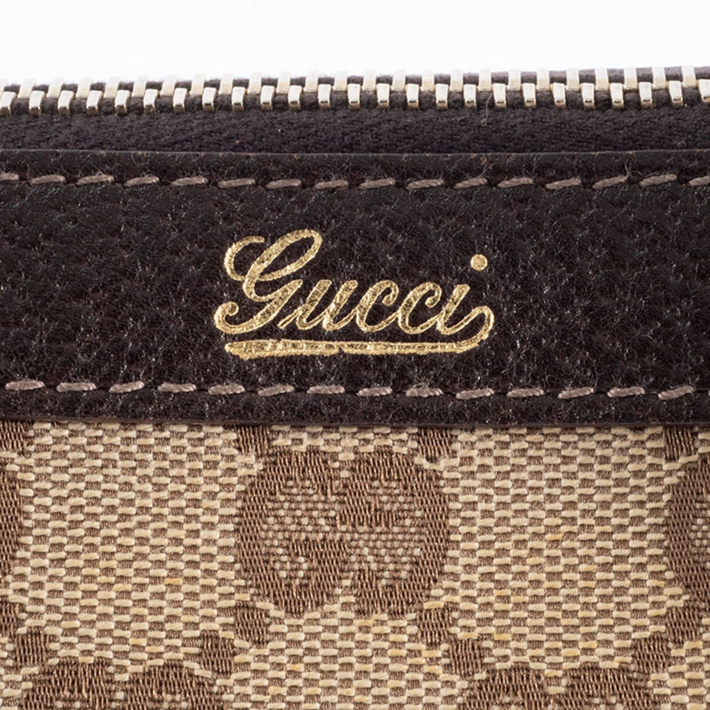 Gucci Gg Canvas Beige Brown Gg Canvas Leather Tote Bag