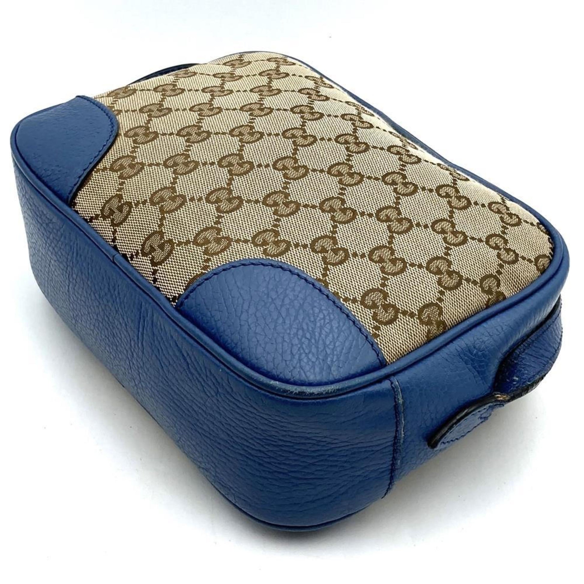 Gucci Brown Gg Canvas Leather Shoulder Bag
