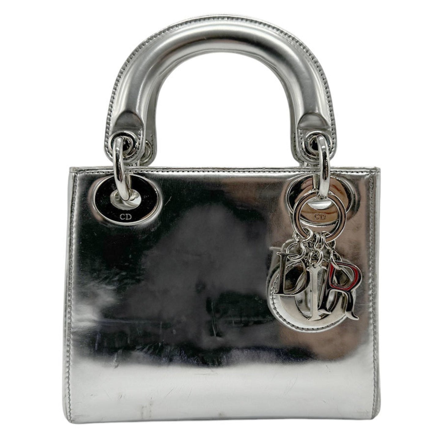 Dior Handbag Christian Shoulder Bag 6 Leather Silver