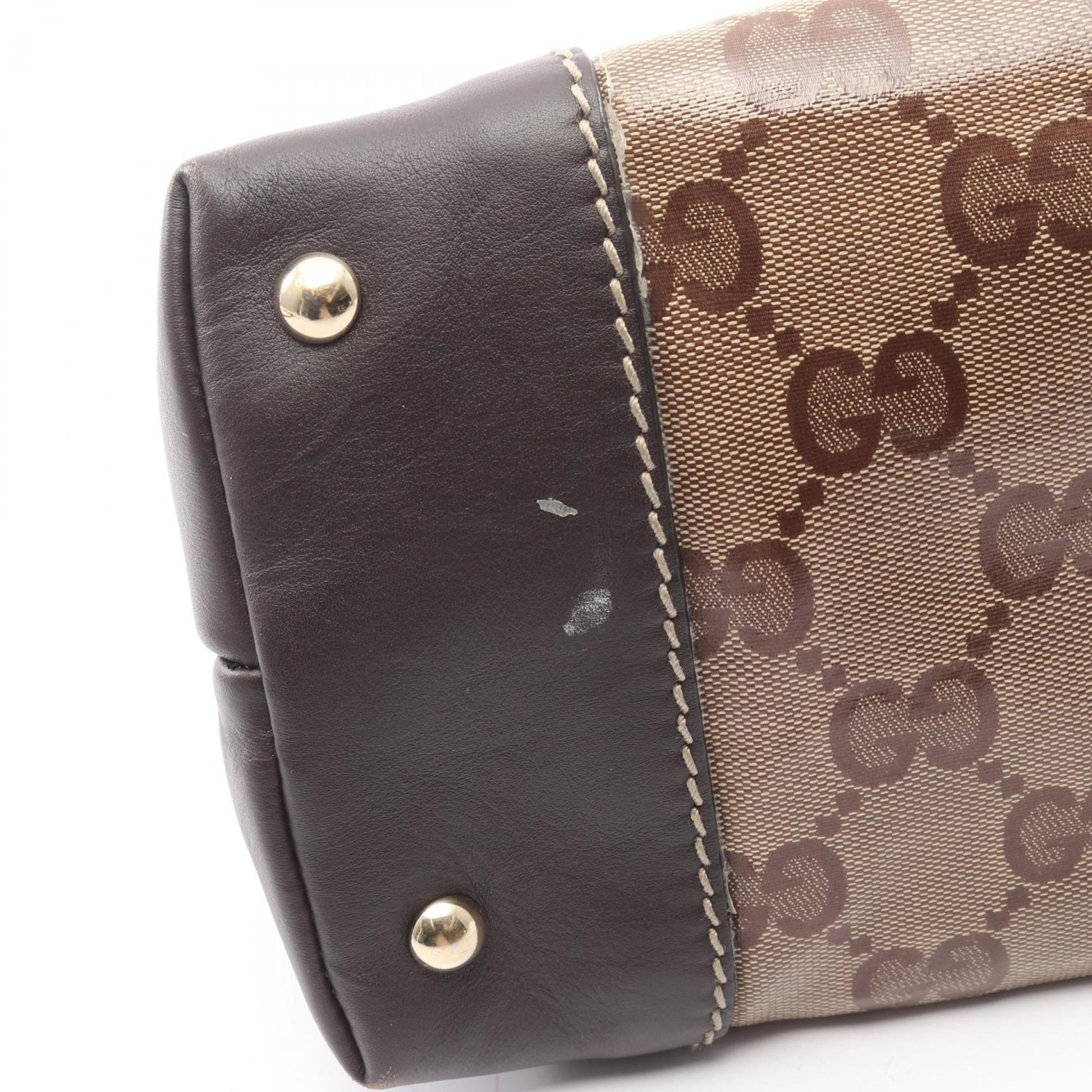 Gucci Beige Brown Pvc Leather Tote Bag