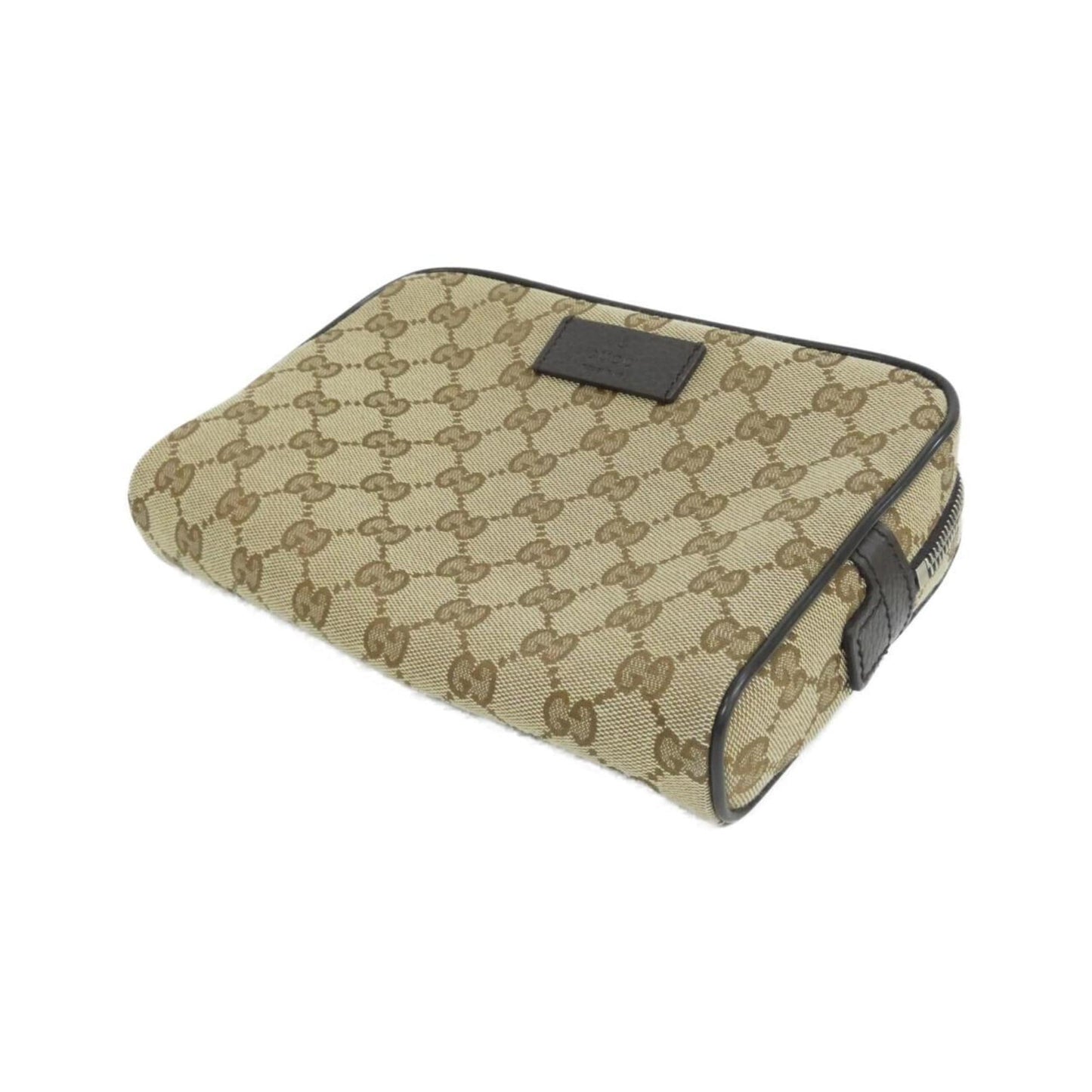 Gucci Beige Brown Gg Canvas Leather Fanny Pack
