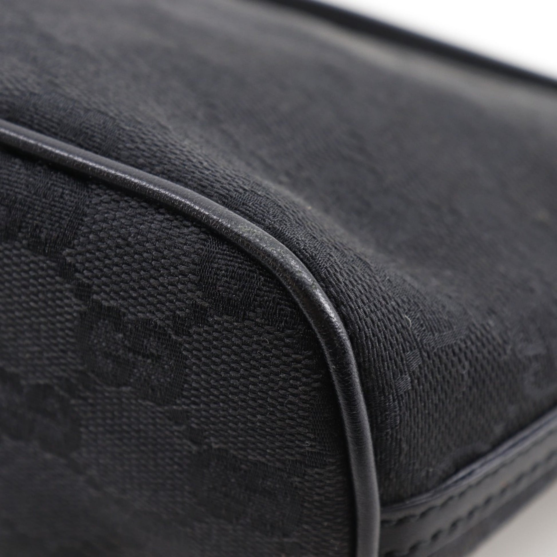 Gucci Black Gg Canvas Pouch