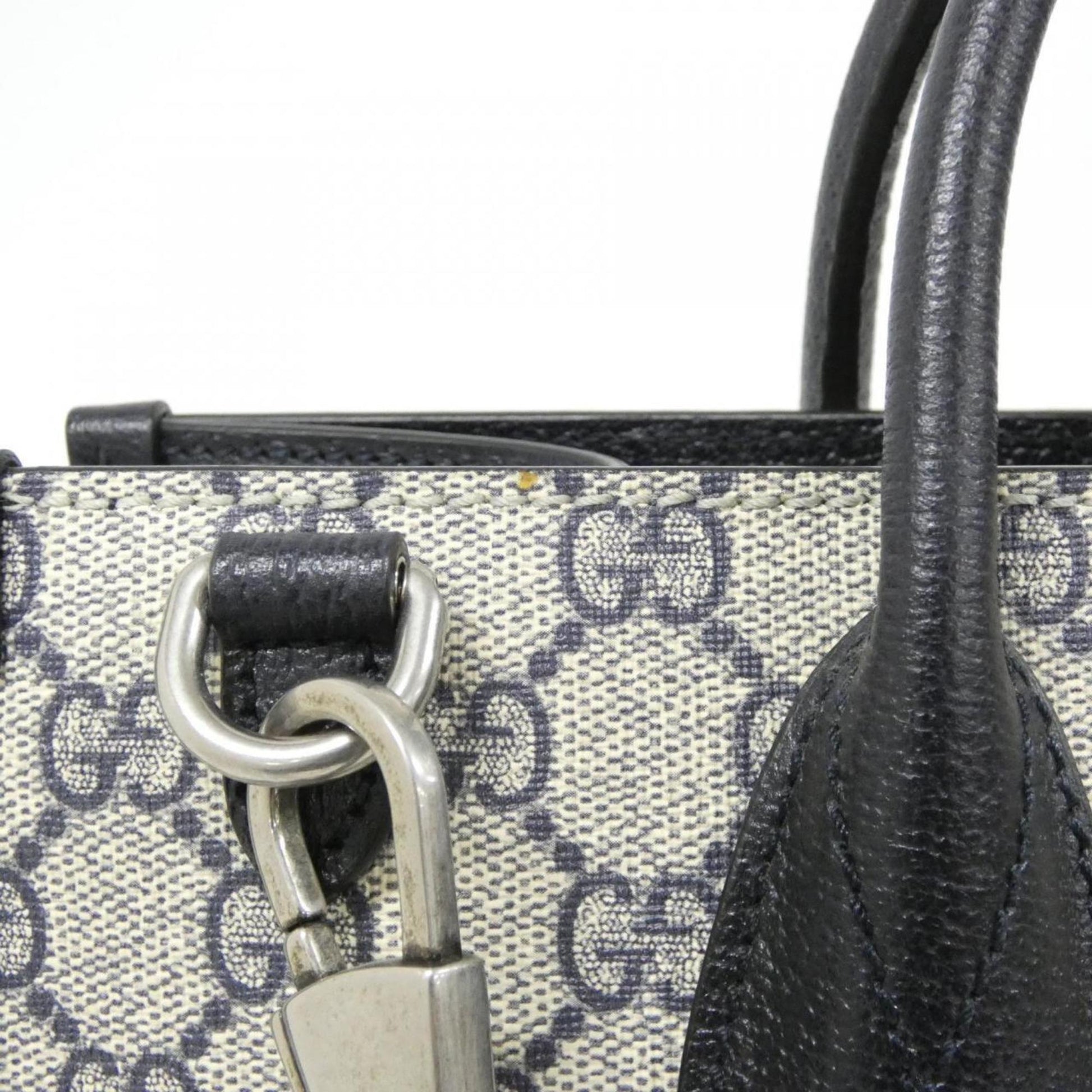 Gucci Beige Blue Gg Supreme Leather Handbag