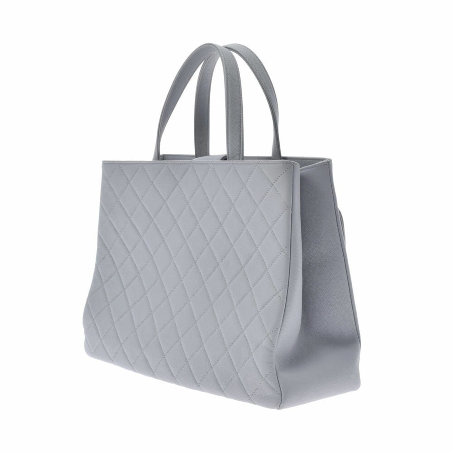 Chanel matelasse gray ladies caviar skin handbag