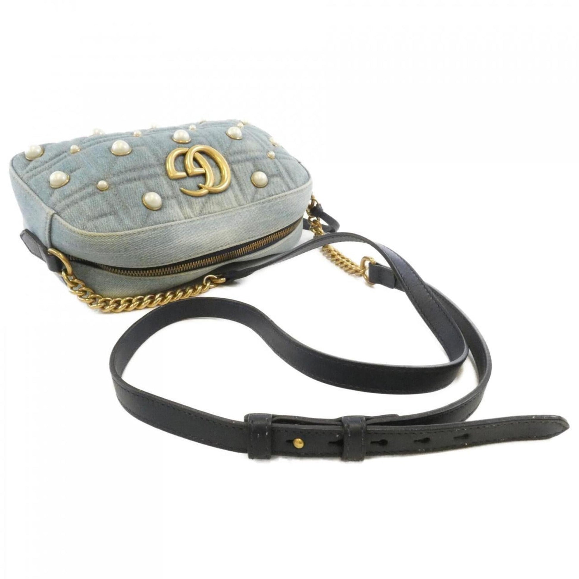 Gucci Blue Denim Shoulder Bag