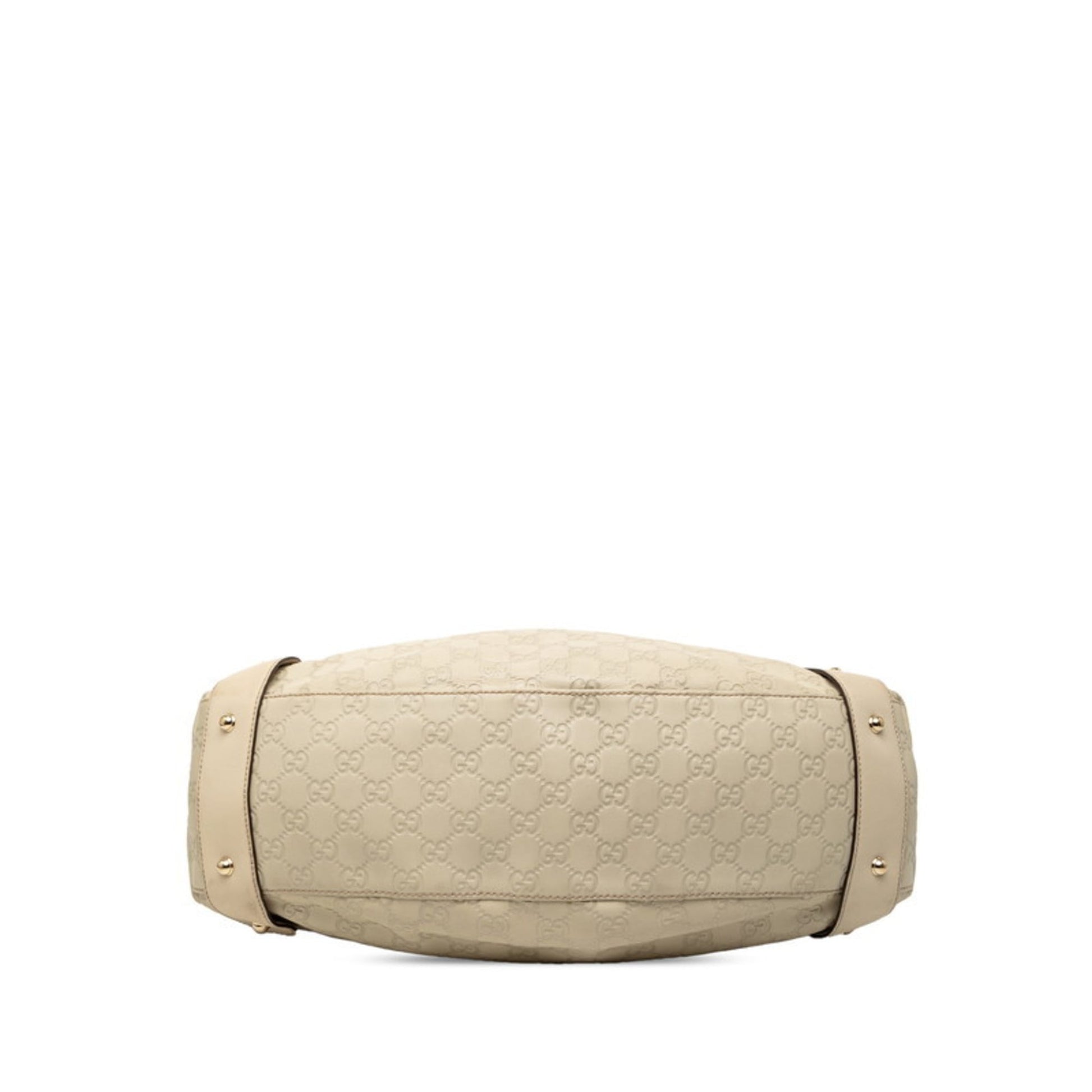 Gucci Beige Ivory Straw Leather Handbag Tote Bag