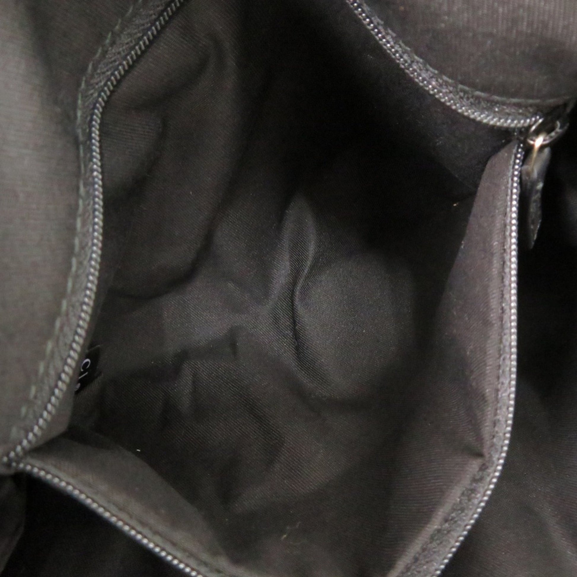 Gucci Black Gg Canvas Leather Shoulder Bag