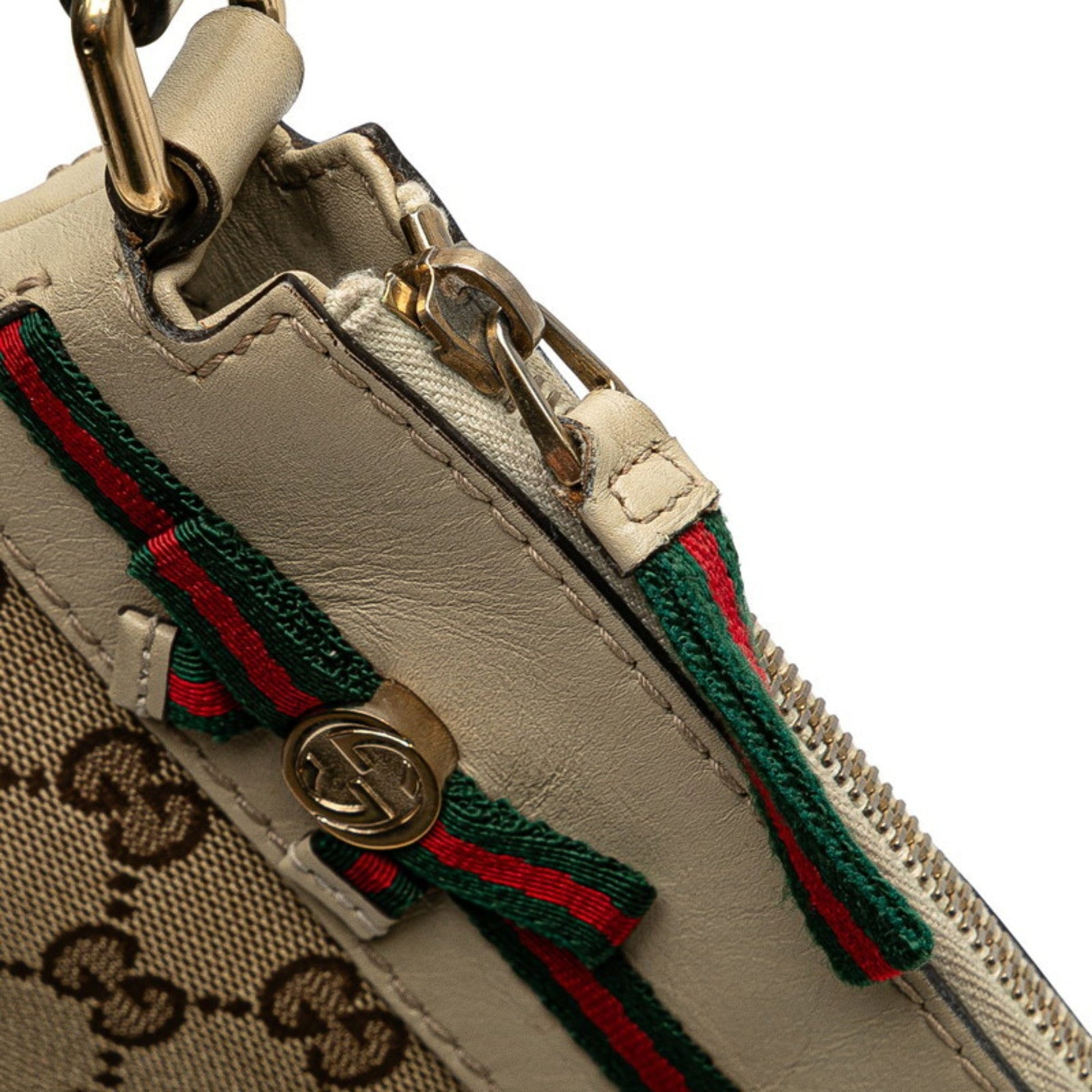 Gucci Gg Canvas Beige Gg Canvas Leather Shoulder Bag