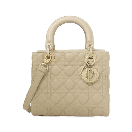 Dior Handbag Christian 3 Leather Beige