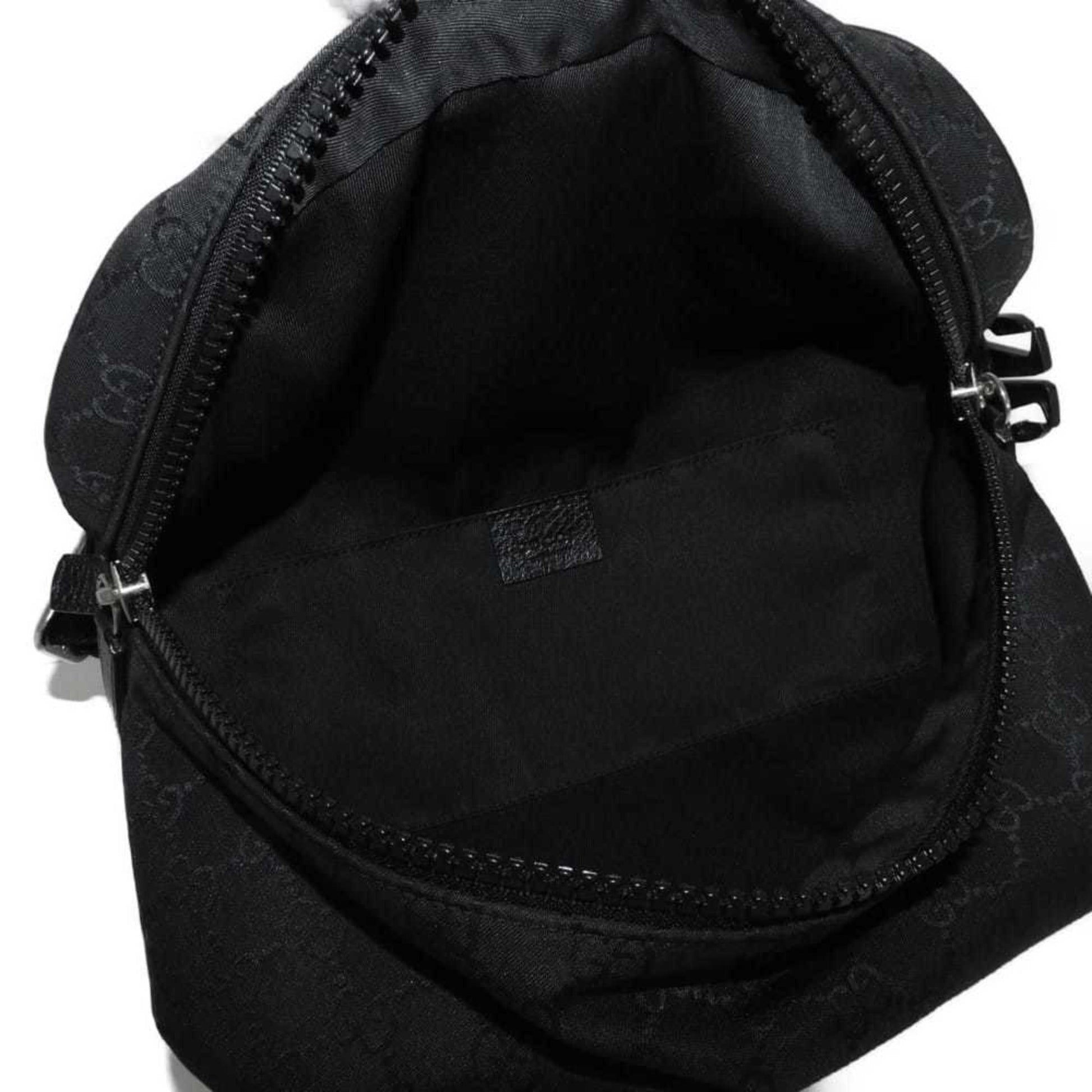 Gucci Black Nylon Canvas Leather Shoulder Bag Sling Bag