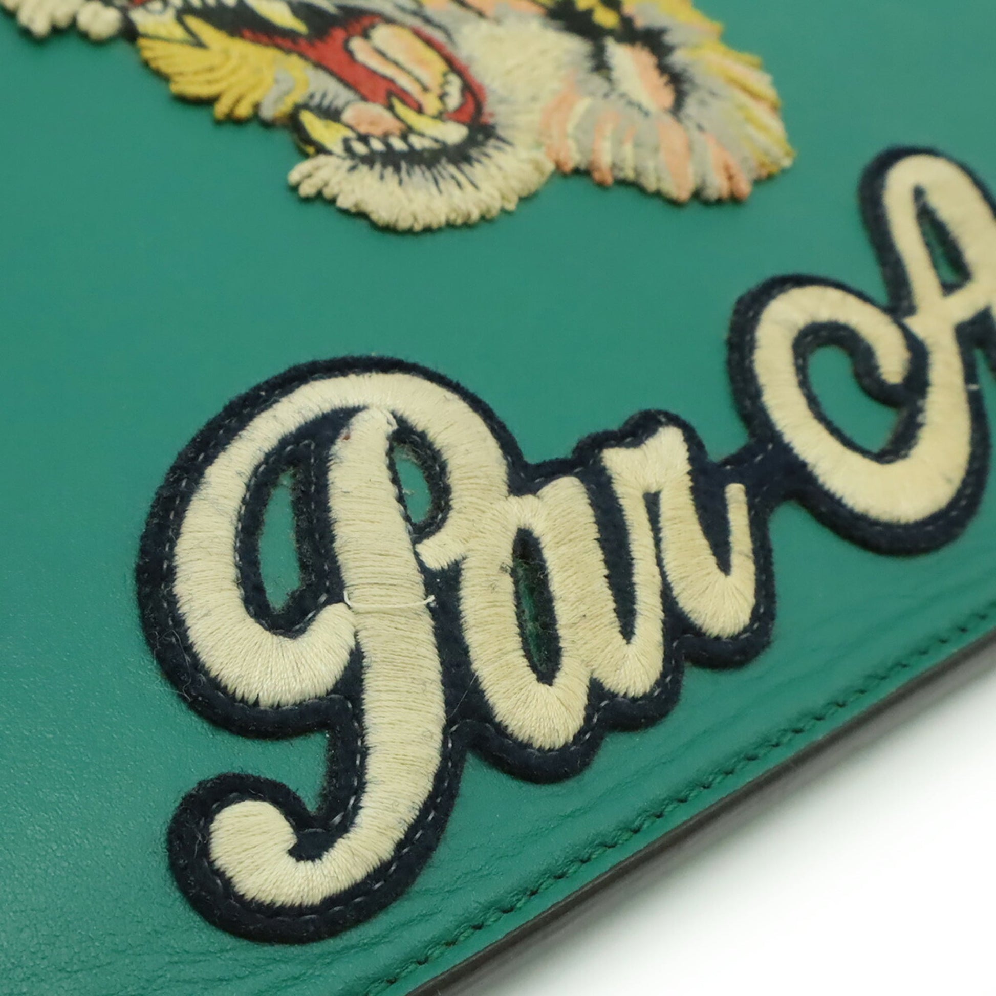 Gucci Green Leather Clutch Bag