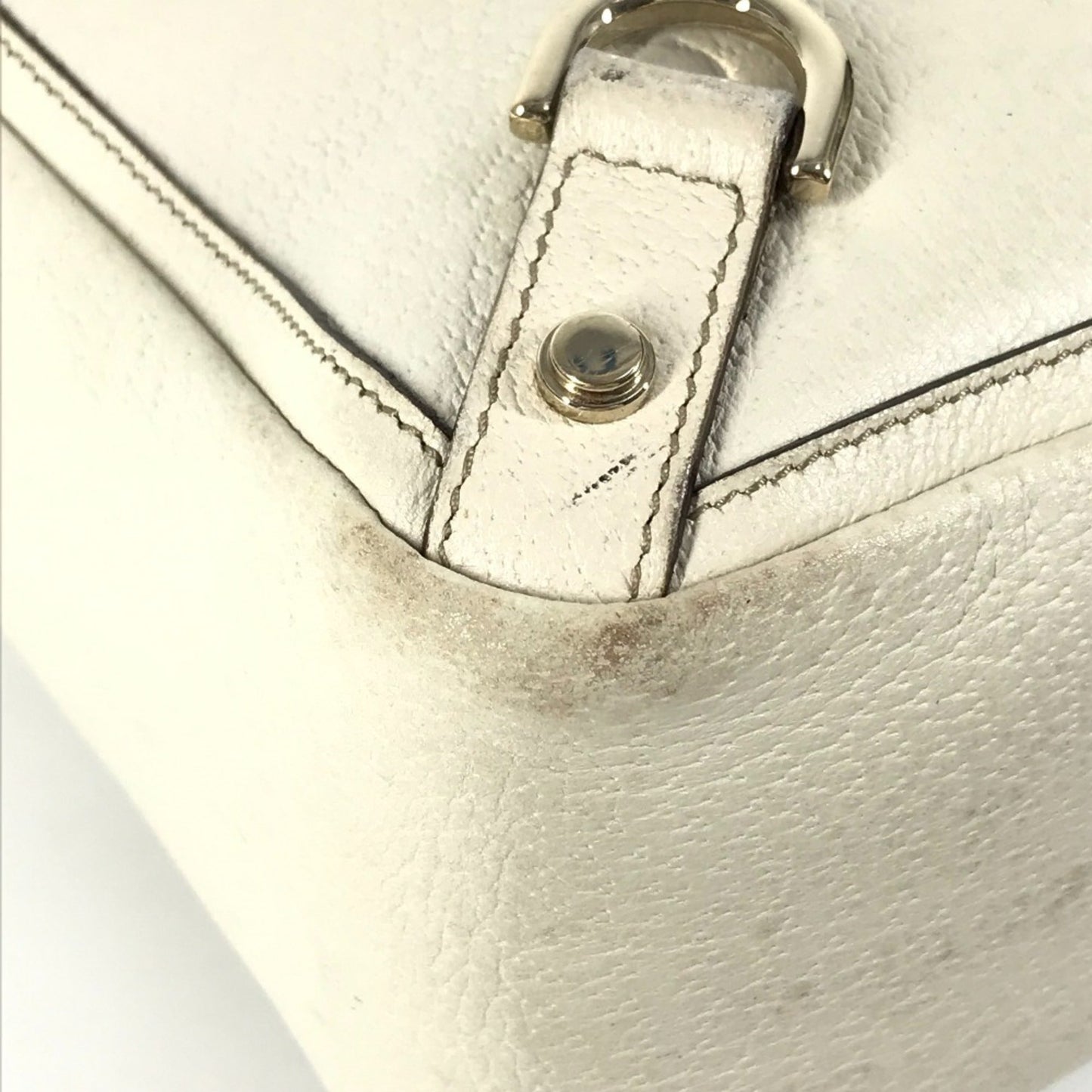 Gucci Pink White Leather Handbag Shoulder Bag Tote Bag