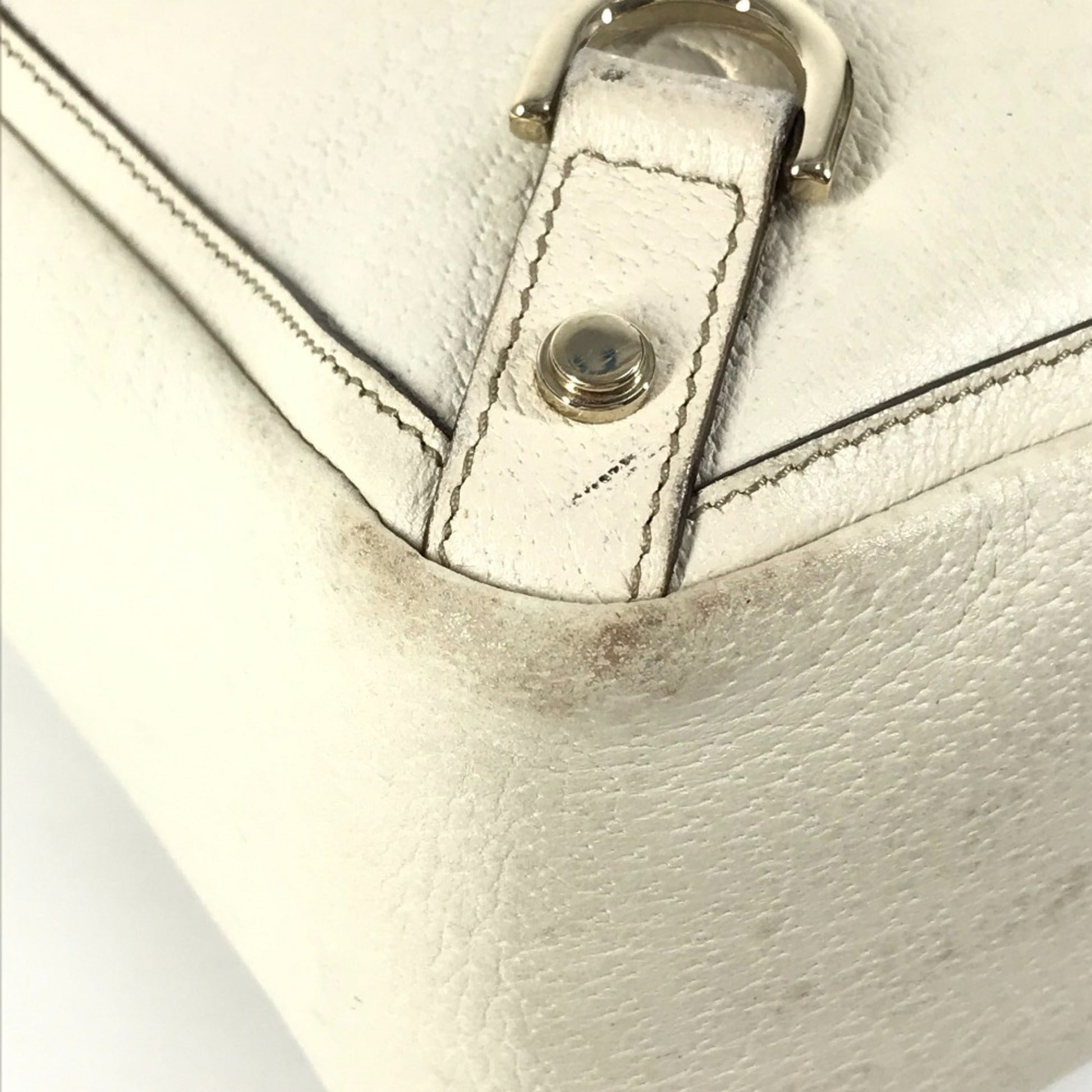 Gucci Pink White Leather Handbag Shoulder Bag Tote Bag