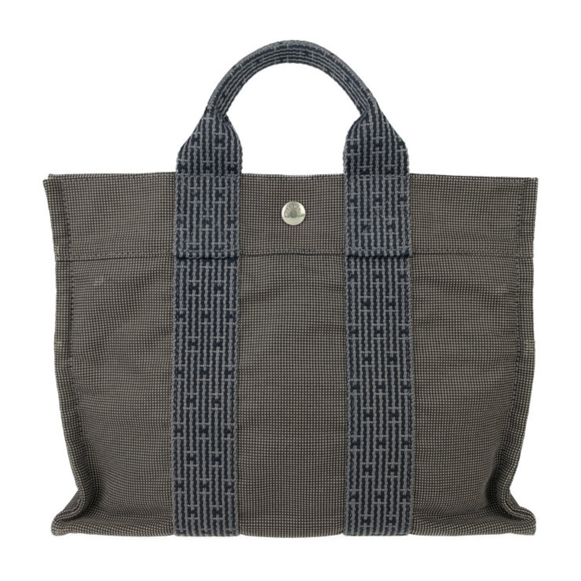 Hermes Handbag Tote Bag Canvas Gray Tote Bag 3