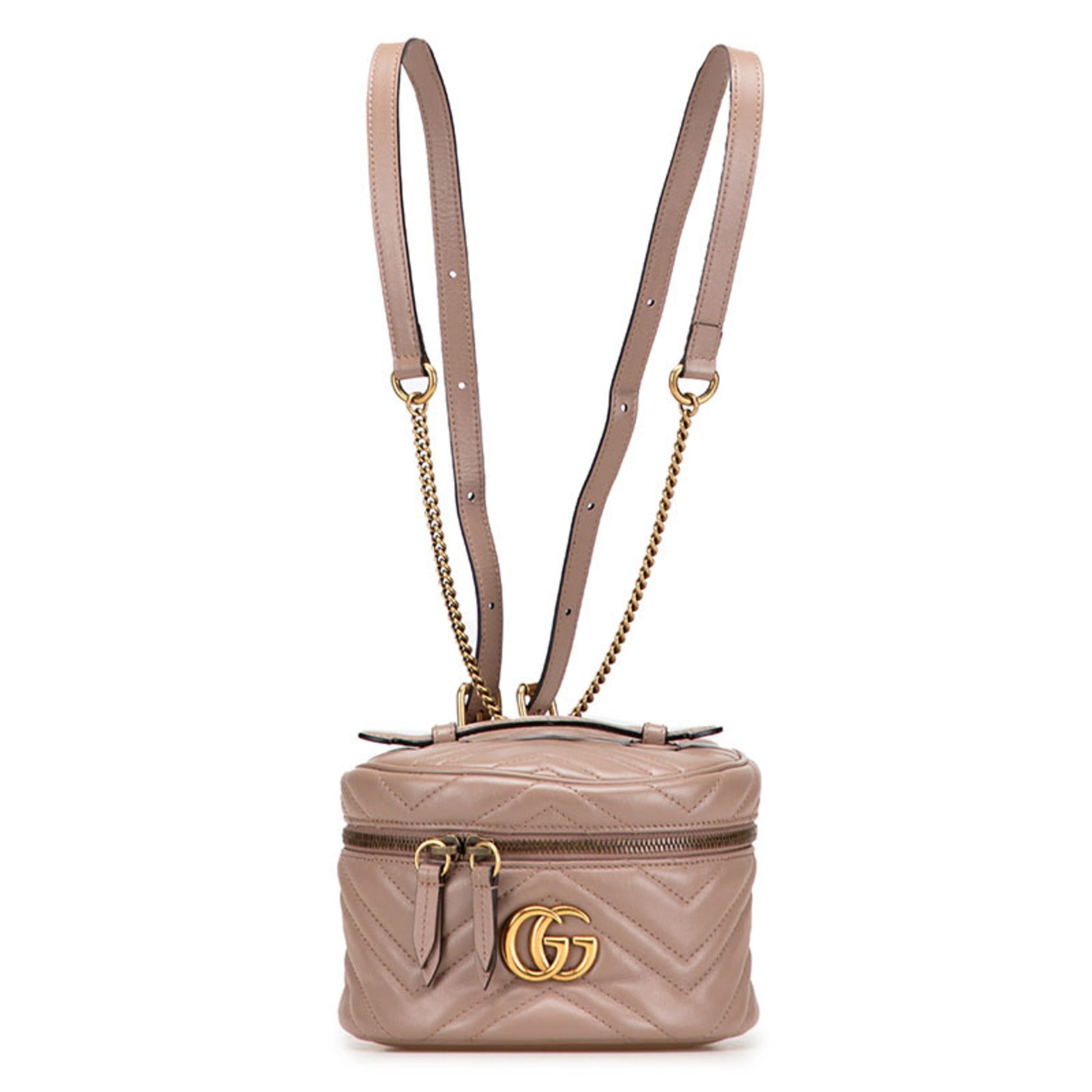 Gucci Gg Marmont Beige Quilting Backpack