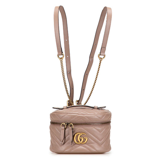 Gucci Gg Marmont Beige Quilting Backpack