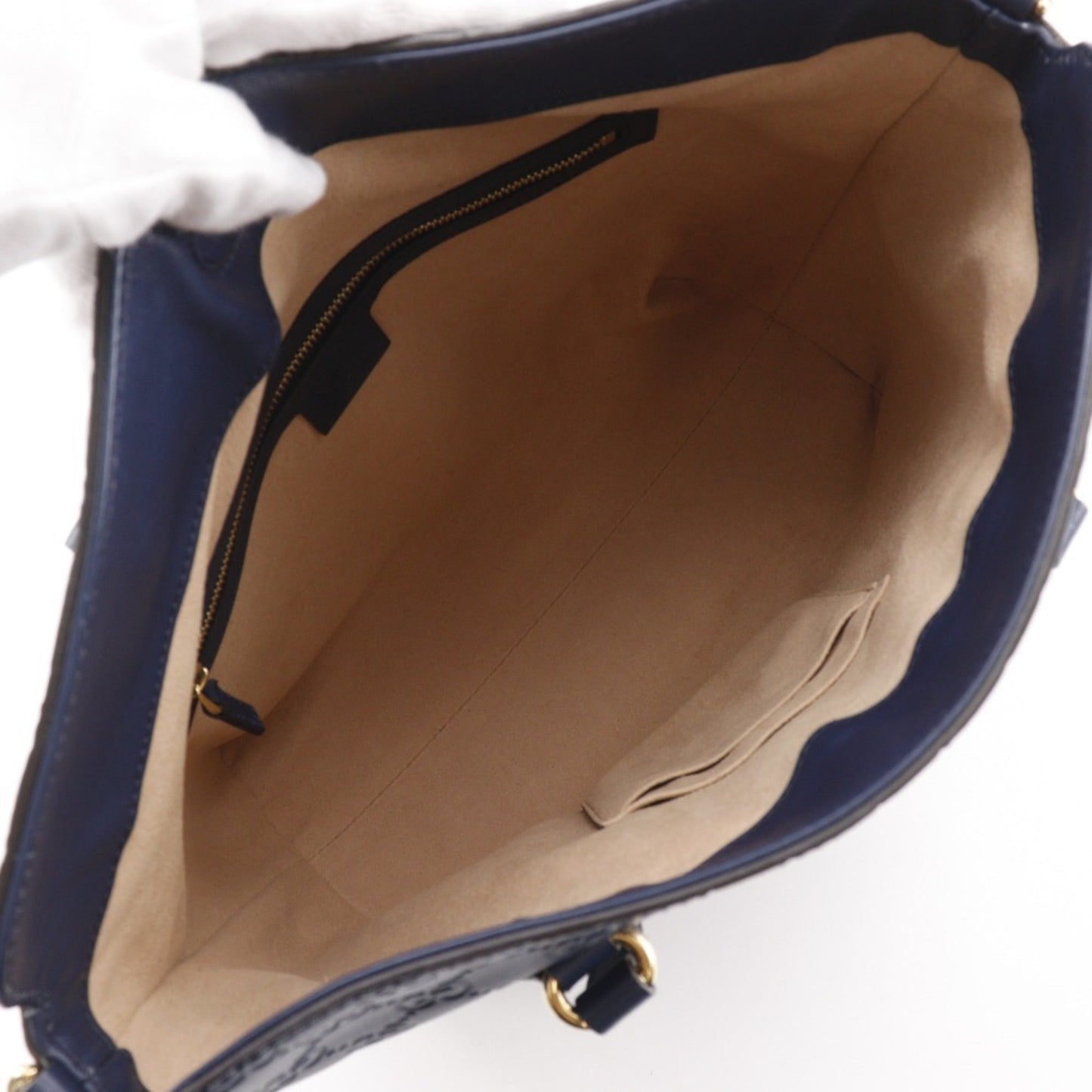 Gucci Navy Leather Handbag