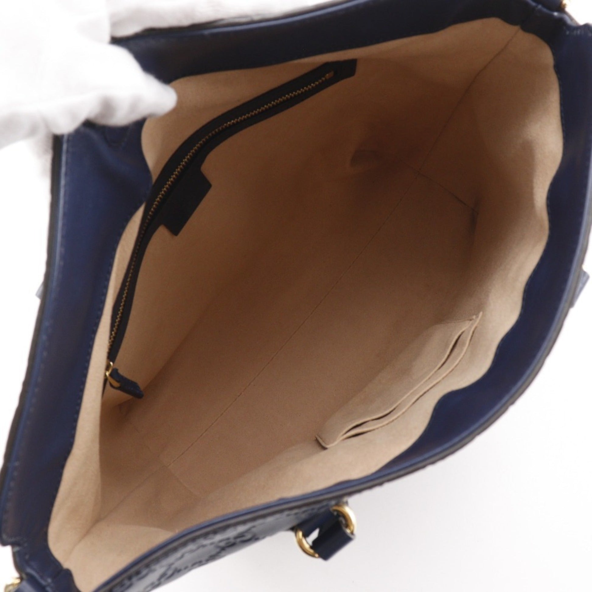 Gucci Navy Leather Handbag