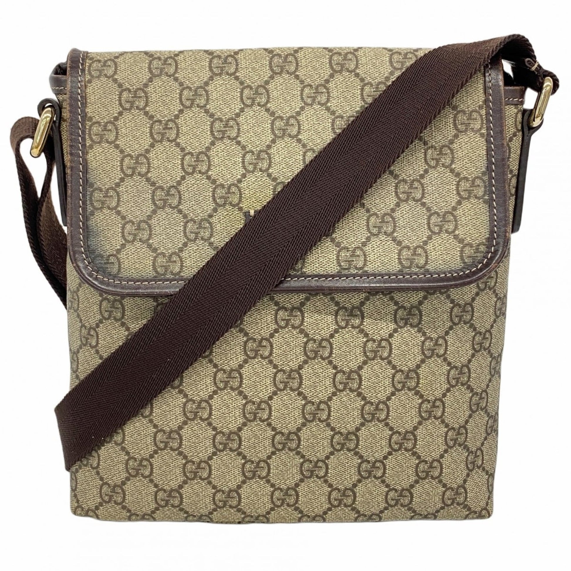 Gucci Beige Brown Pvc Shoulder Bag