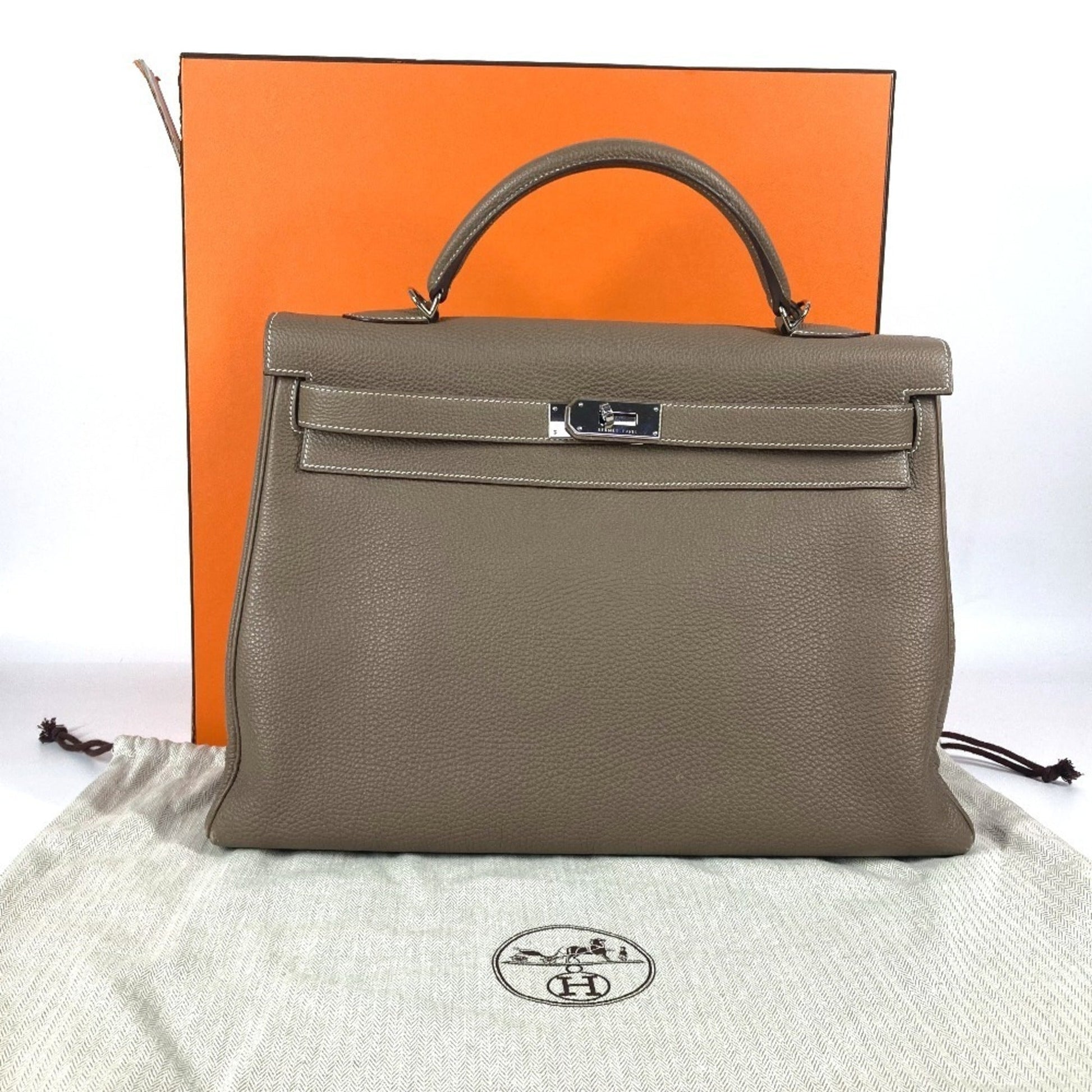 Hermes Kelly Togo Handbag Shoulder Bag Tote Bag Leather Beige