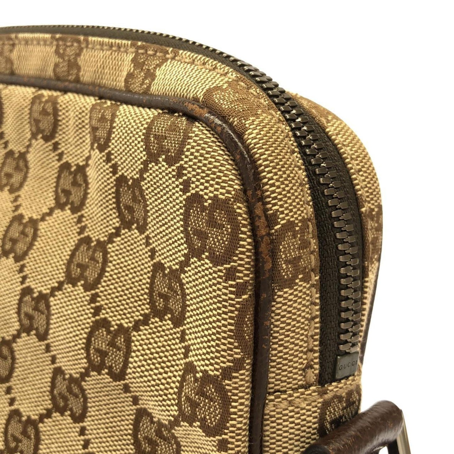 Gucci Beige Dark Brown Gg Canvas Shoulder Bag