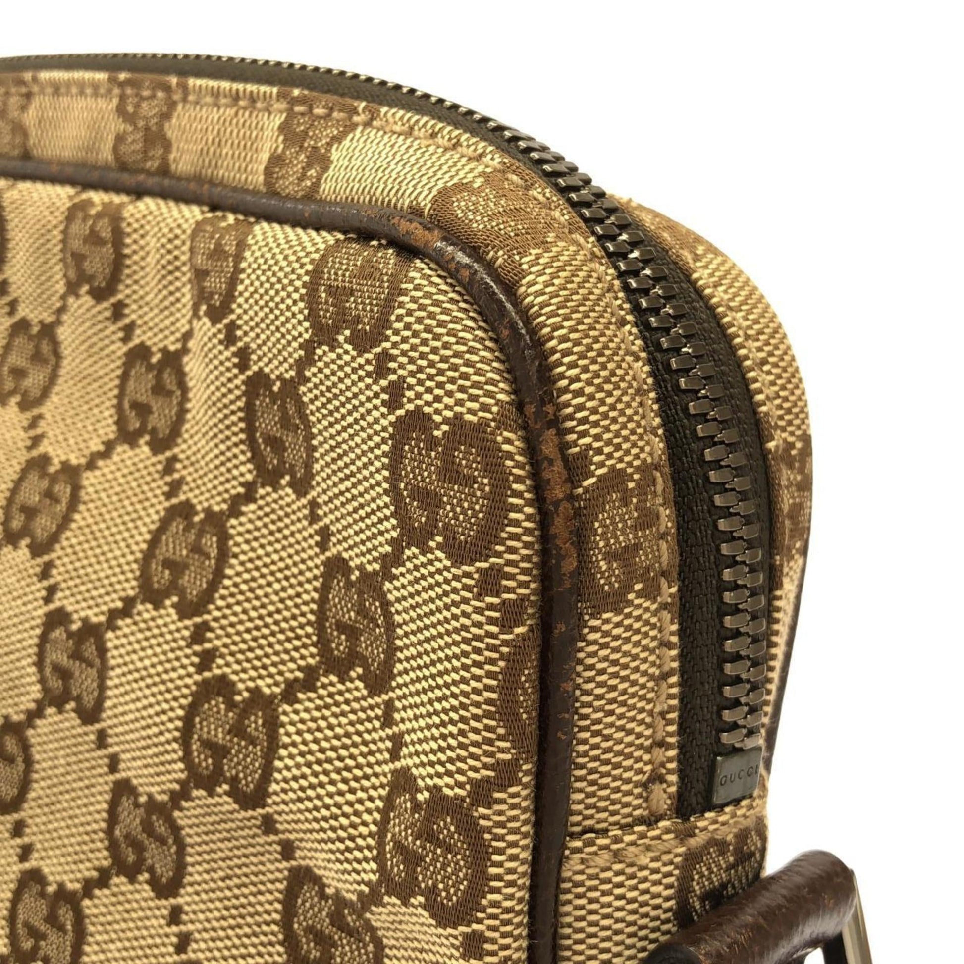 Gucci Beige Dark Brown Gg Canvas Shoulder Bag