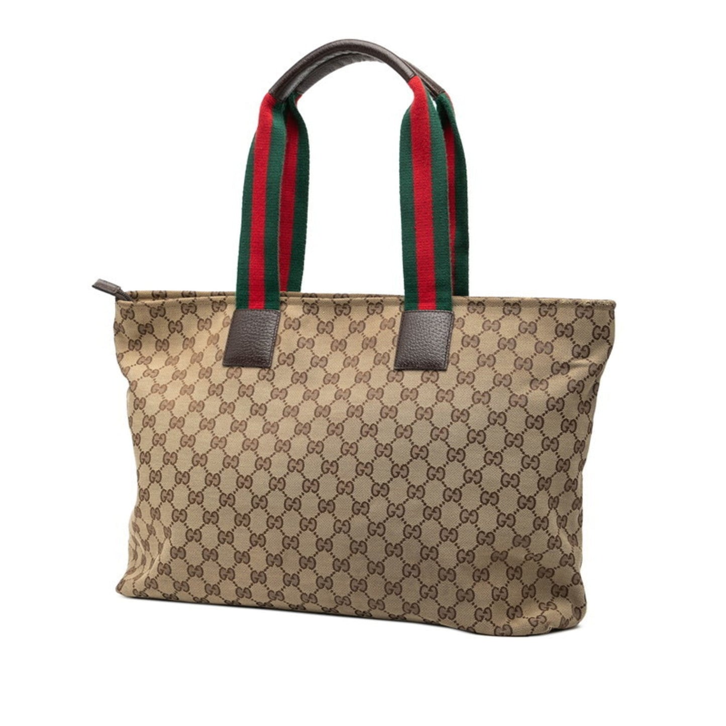 Gucci Beige Multi-Color Canvas Leather Tote Bag