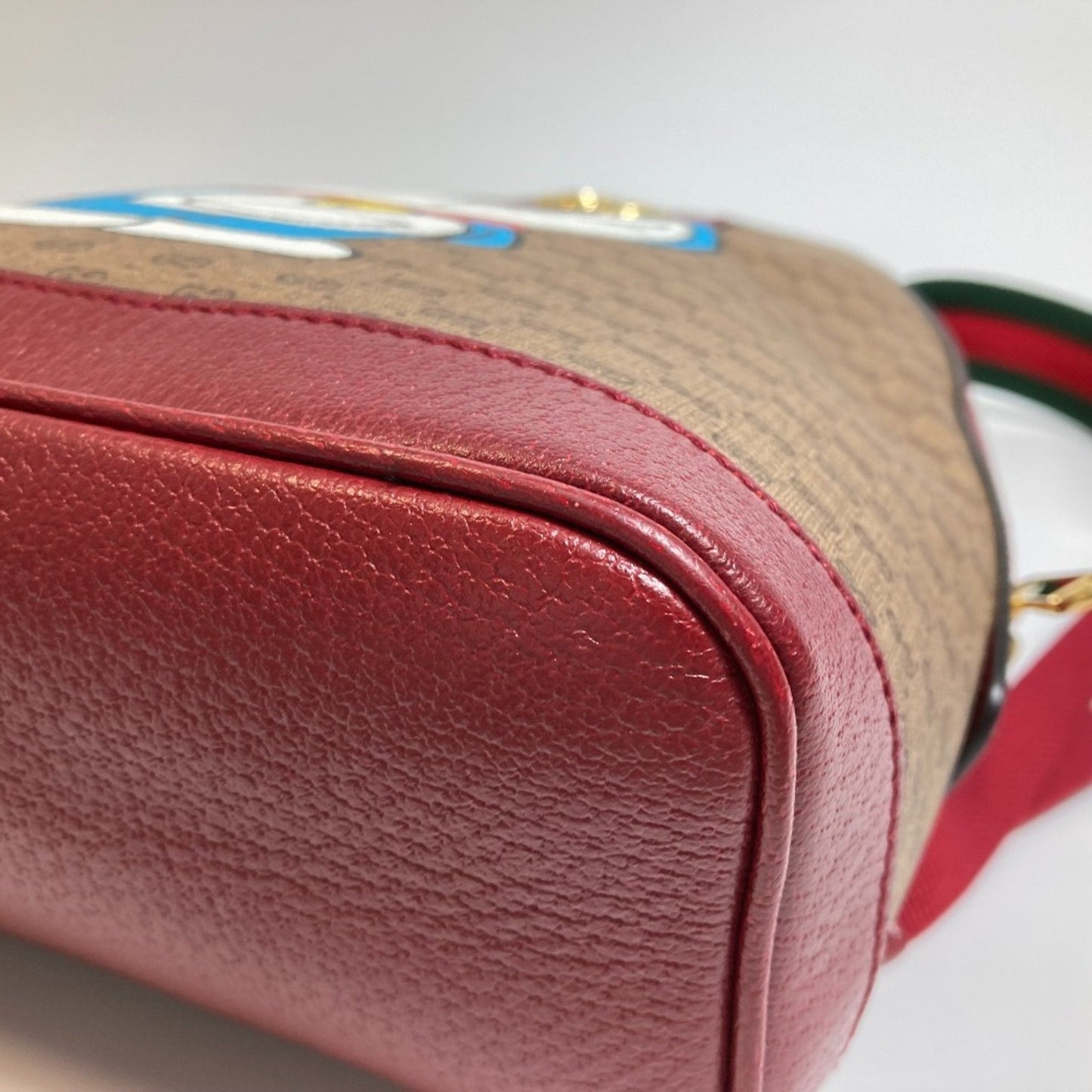 Gucci Beige Red Color Pvc Leather Backpack