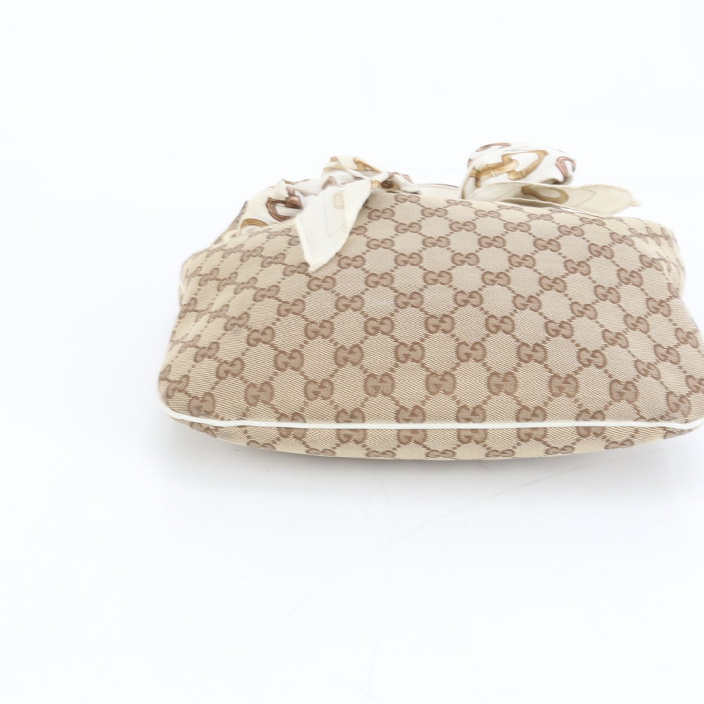 Gucci Brown Leather Canvas Shoulder Bag