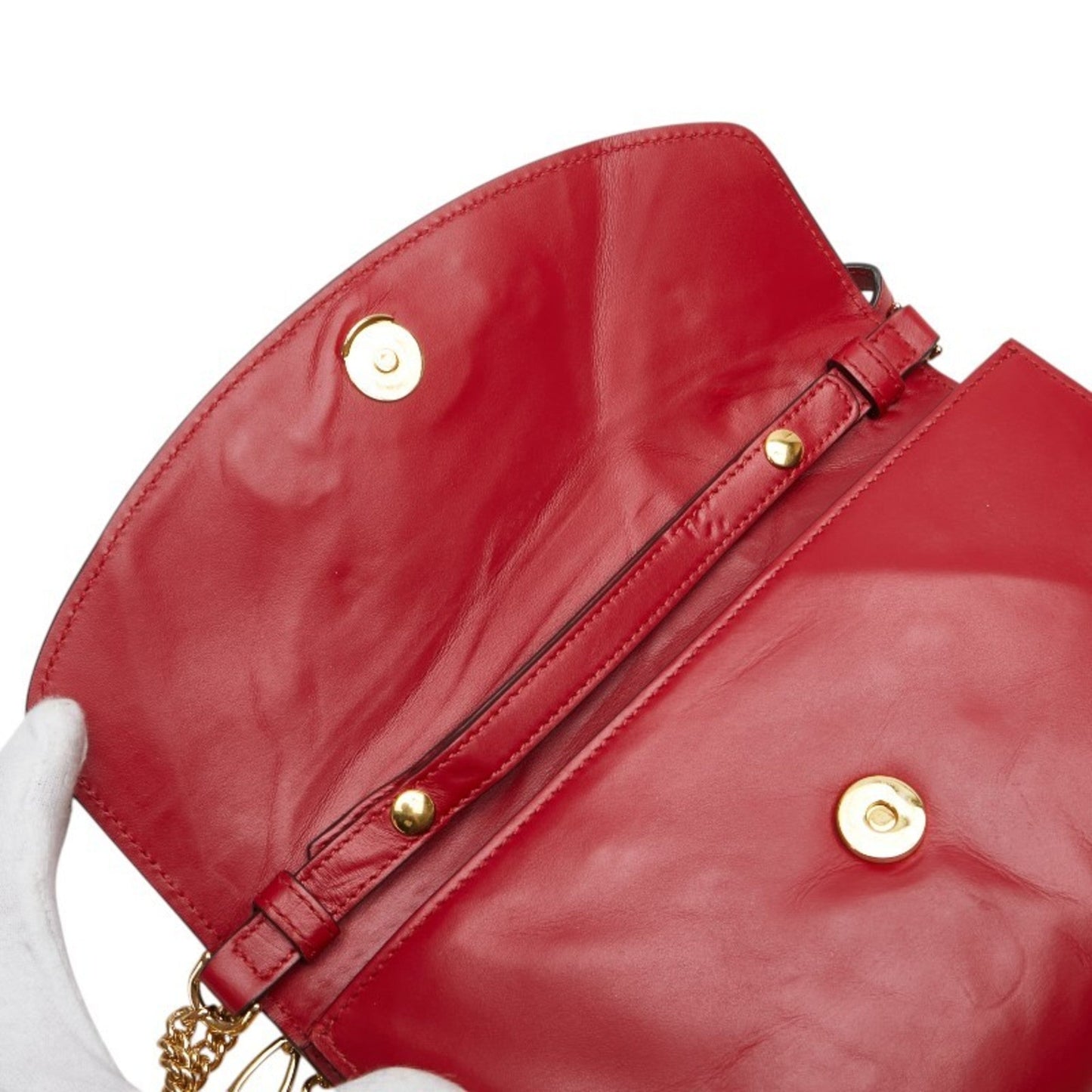 Gucci Red Color Leather Handbag Shoulder Bag