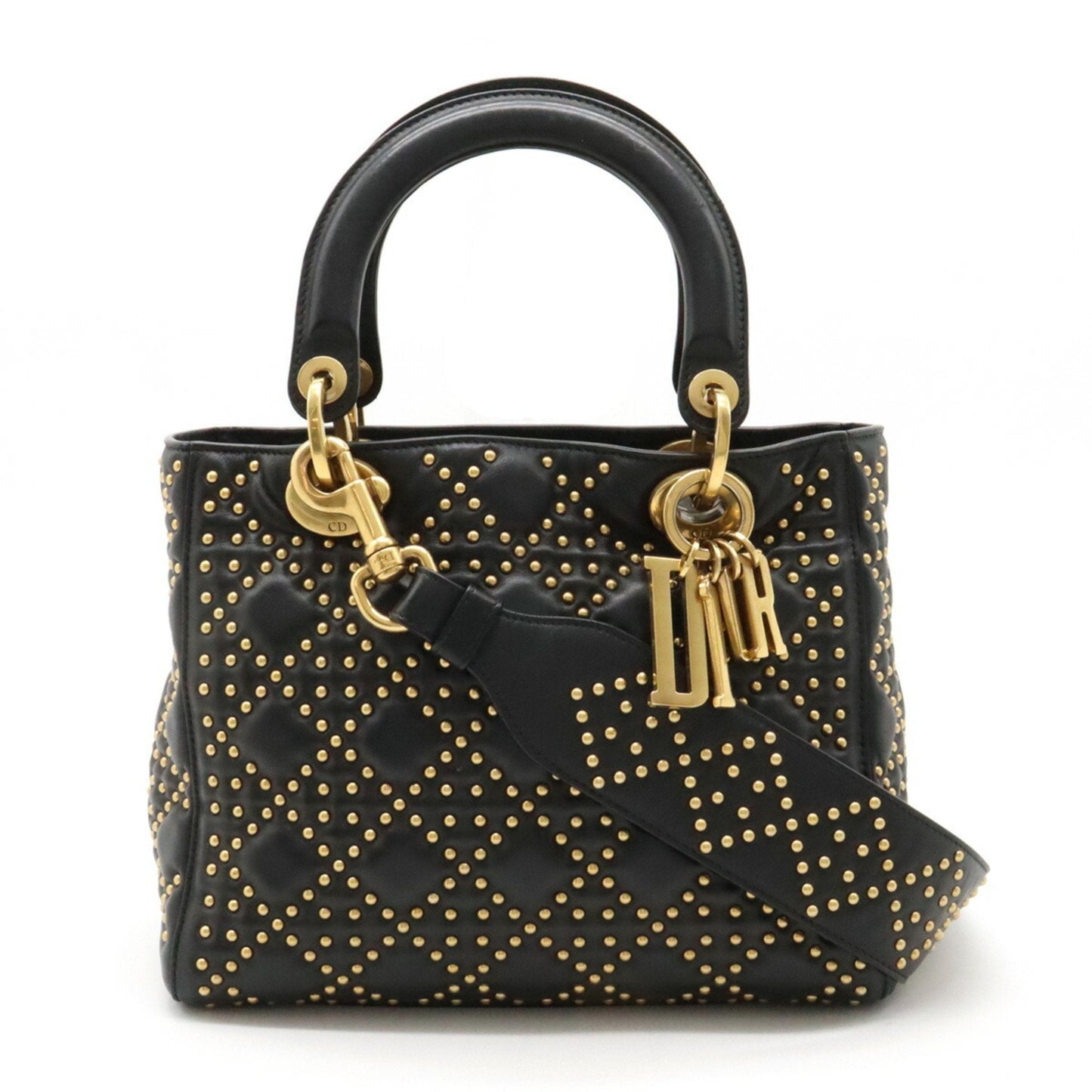 Dior Handbag Christian Lady Shoulder Bag 6 Leather Black
