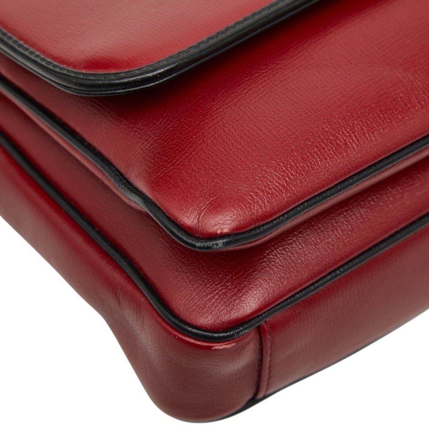 Gucci Black Red Color Leather Shoulder Bag