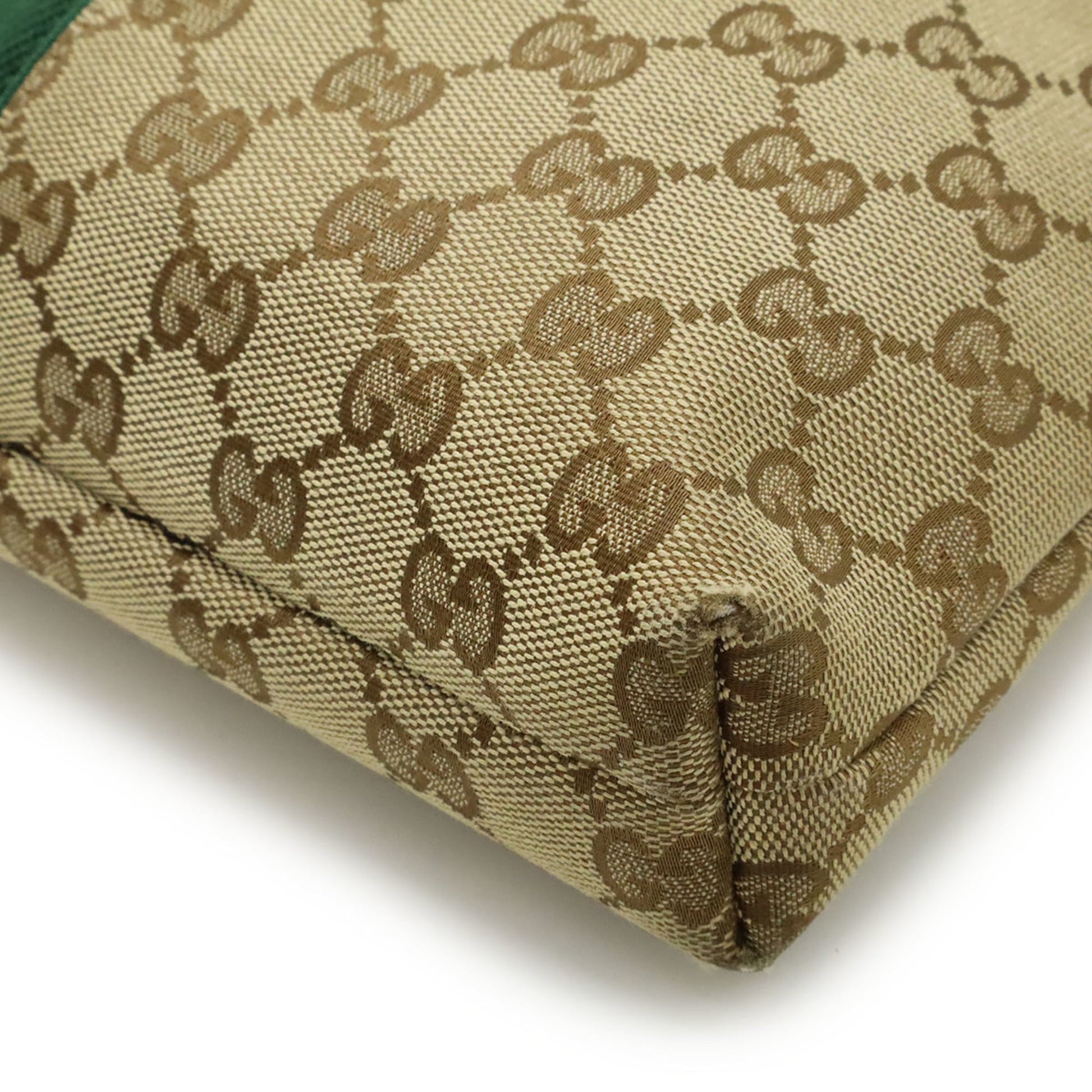 Gucci Gg Canvas Beige Black Green Khaki Red Color Gg Canvas Leather Shoulder Bag