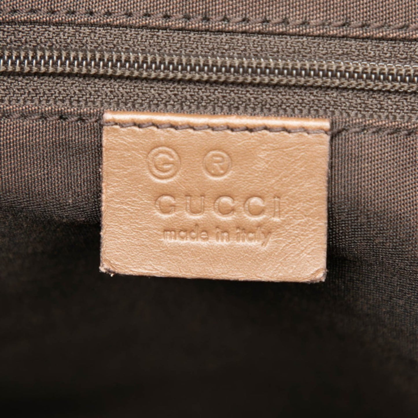 Gucci Beige Brown Canvas Leather Tote Bag