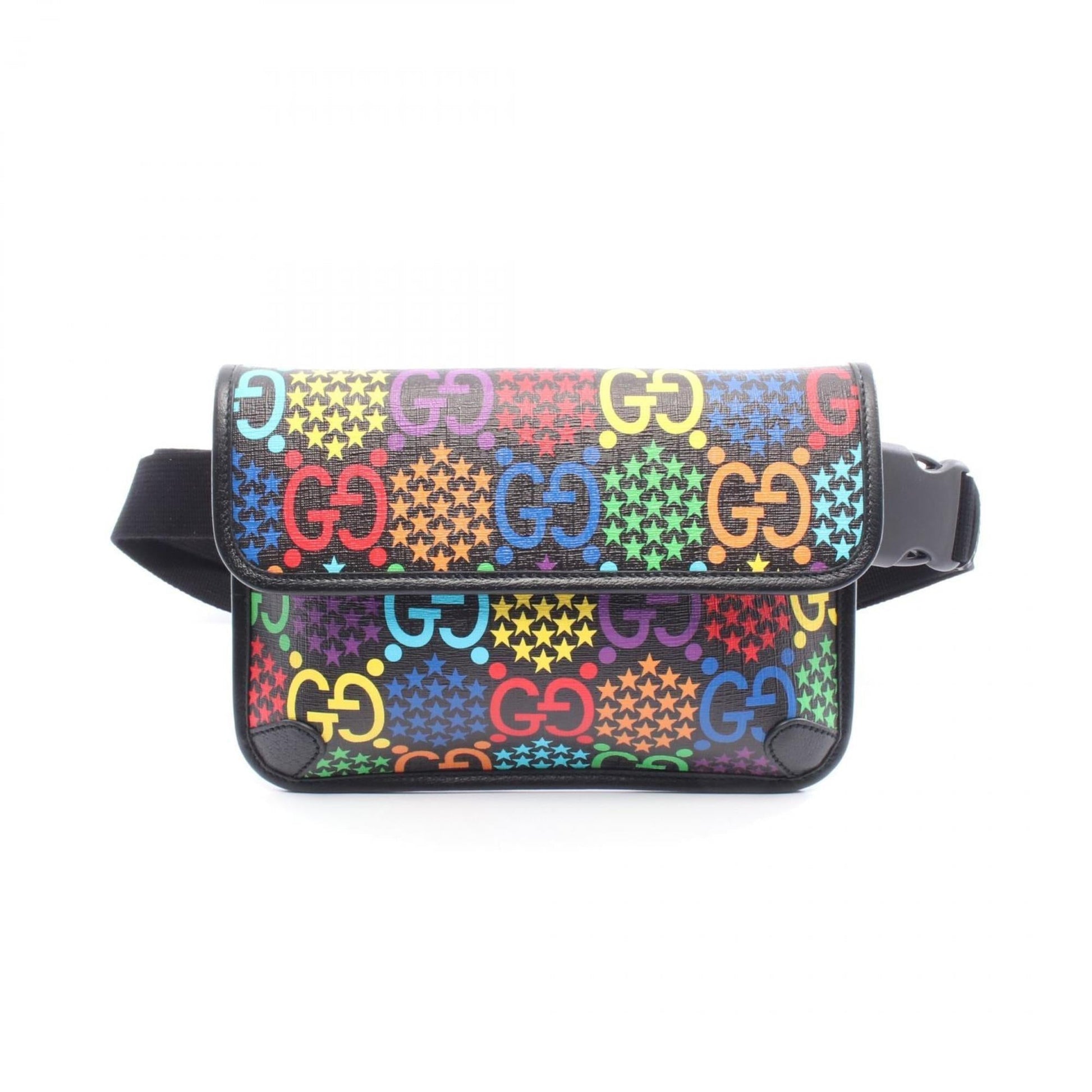 Gucci Black Multi-Color Coated Canvas Fanny Pack