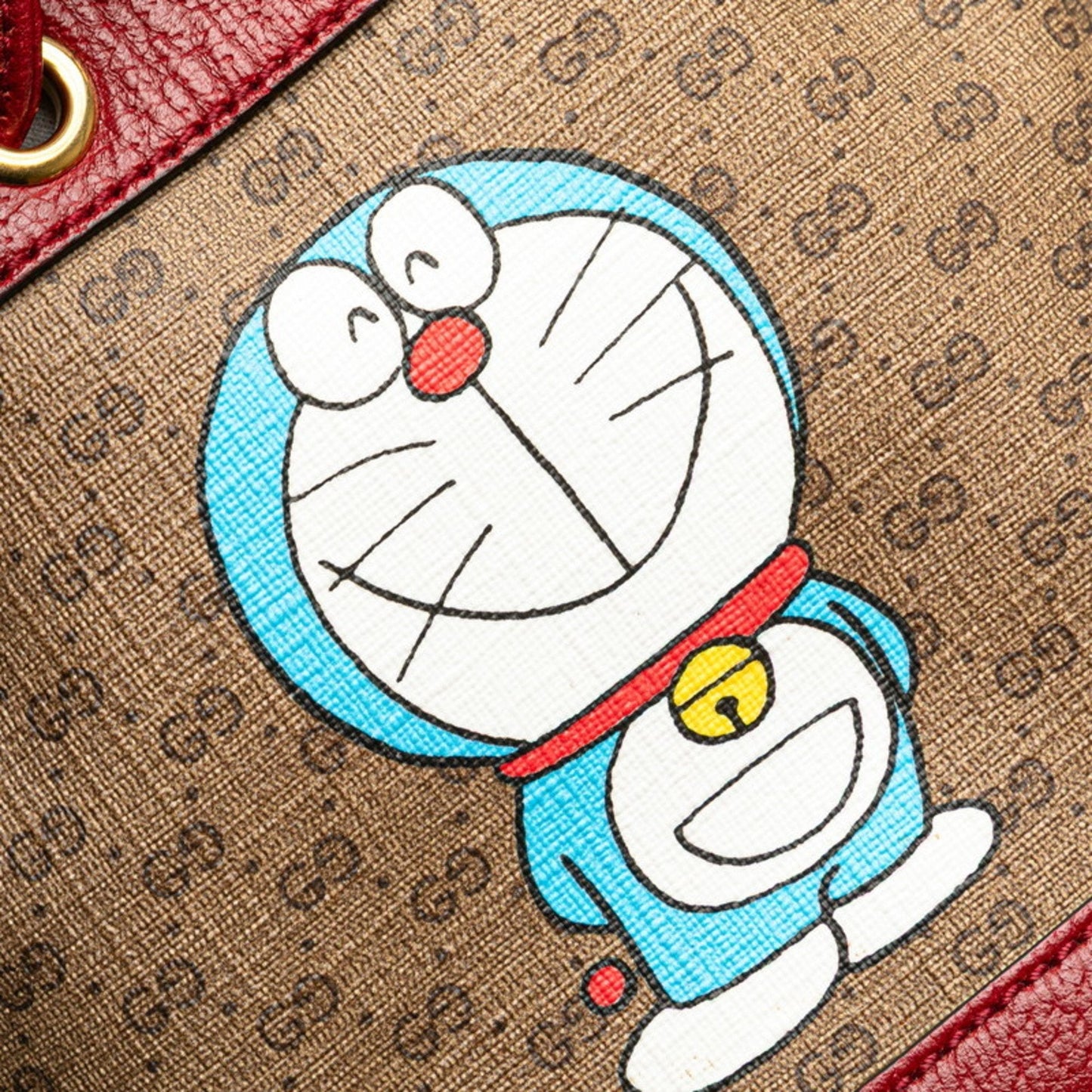 Gucci Brown Red Color Pvc Leather Shoulder Bag