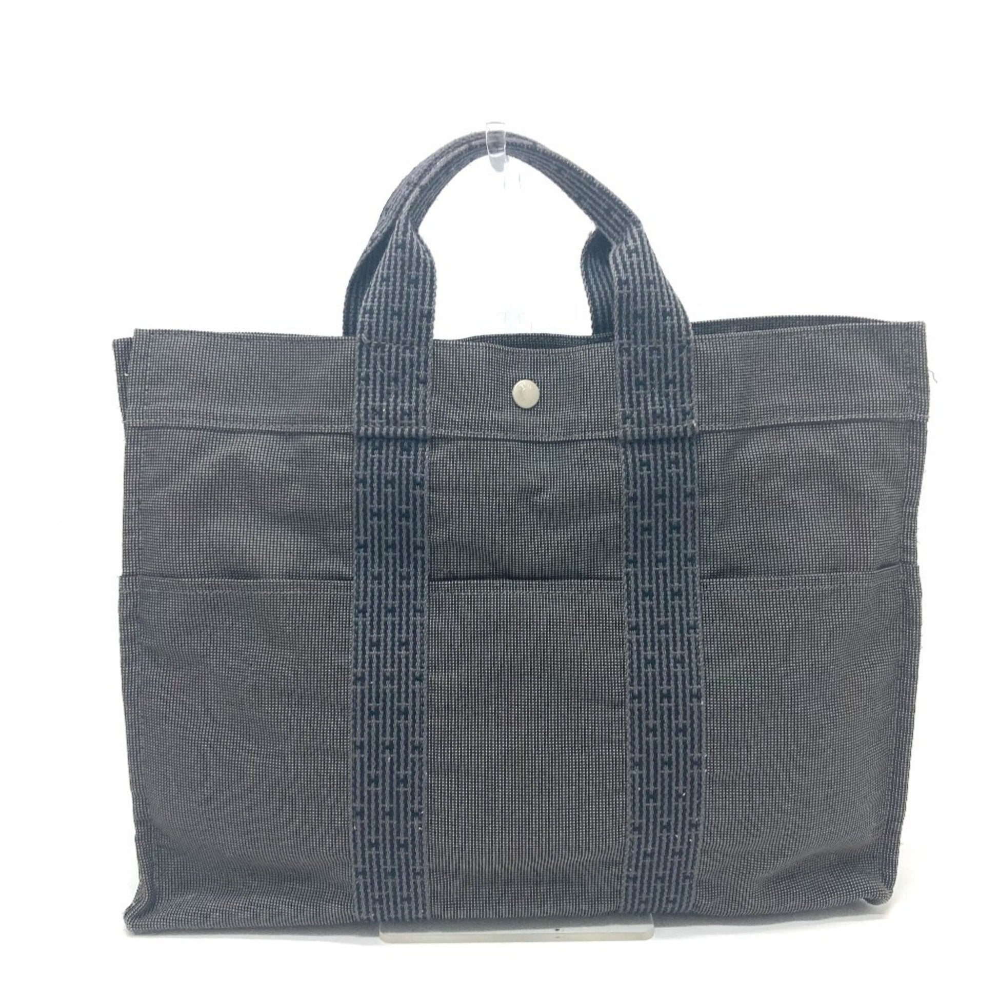 Hermes Handbag Tote Bag Canvas Gray Tote Bag 1