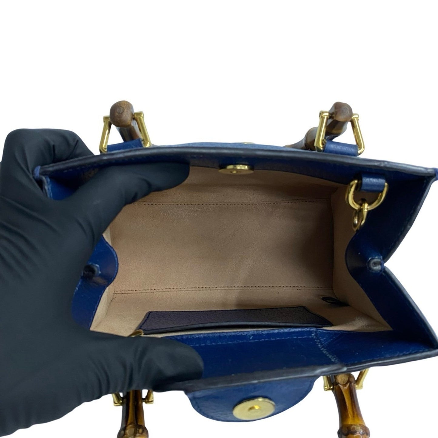 Gucci Navy Leather Handbag Shoulder Bag