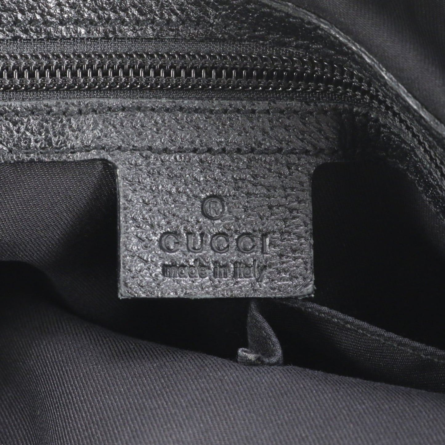 Gucci Black Leather Canvas Tote Bag
