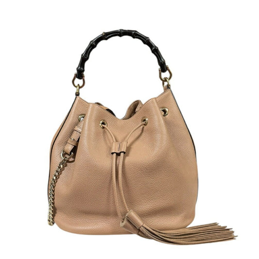 Gucci Beige Bamboo Leather Shoulder Bag