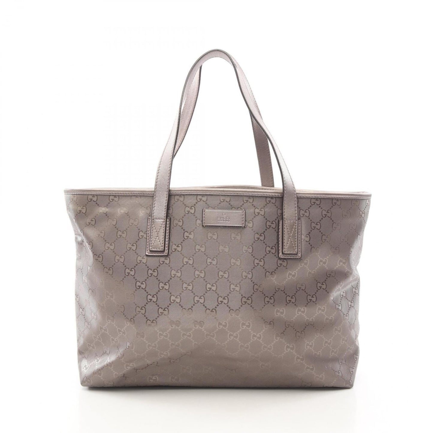 Gucci Gg Imprimé Brown Pvc Coated Canvas Leather Tote Bag