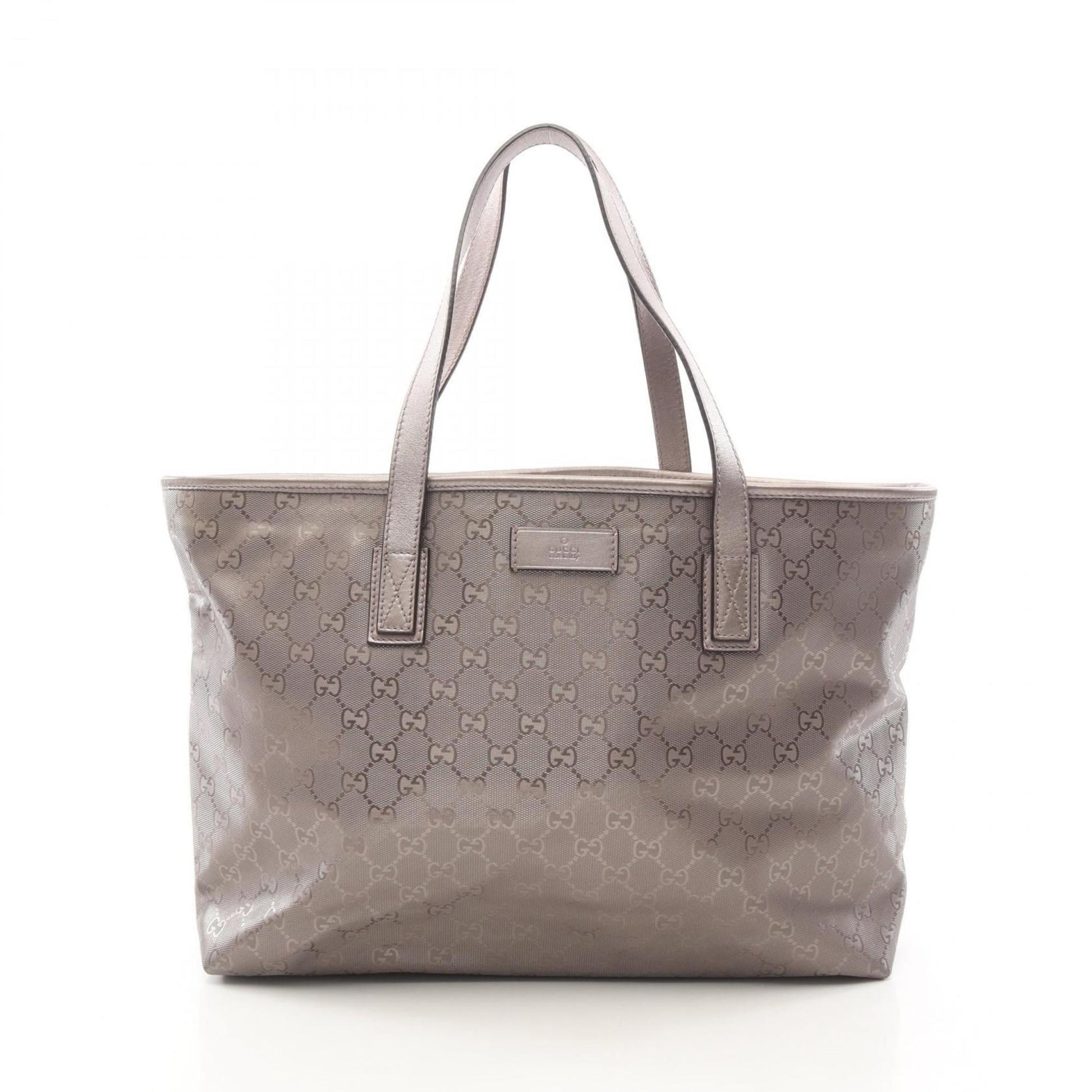 Gucci Gg Imprimé Brown Pvc Coated Canvas Leather Tote Bag