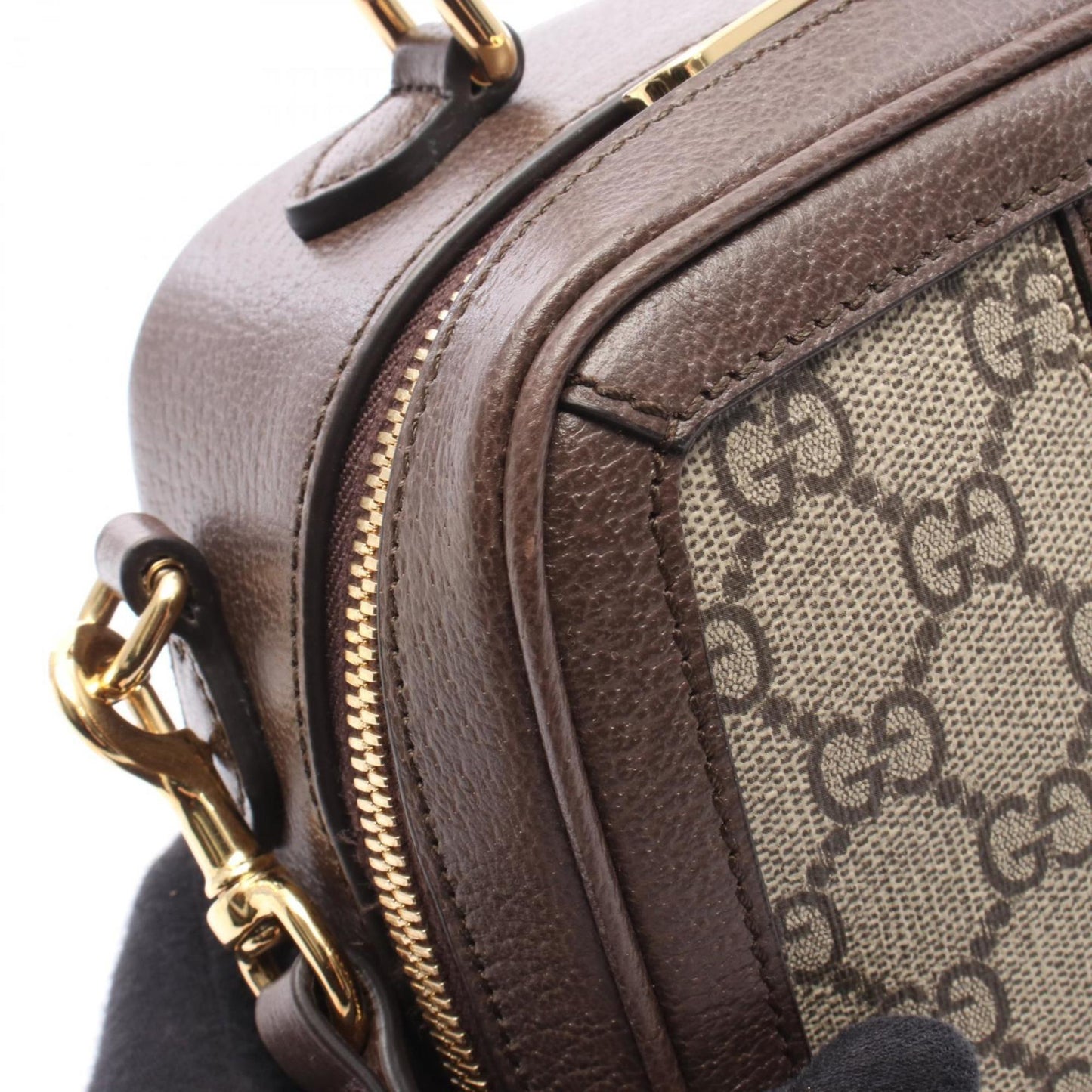 Gucci Beige Brown Multi-Color Coated Canvas Leather Handbag