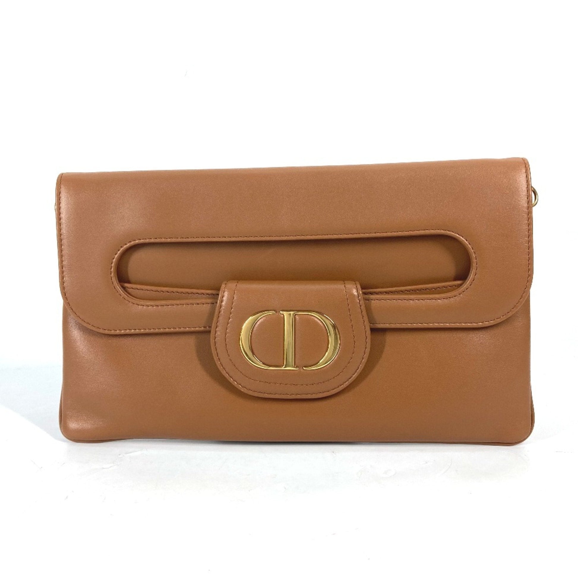 Dior Handbag Christian 2 Leather Brown