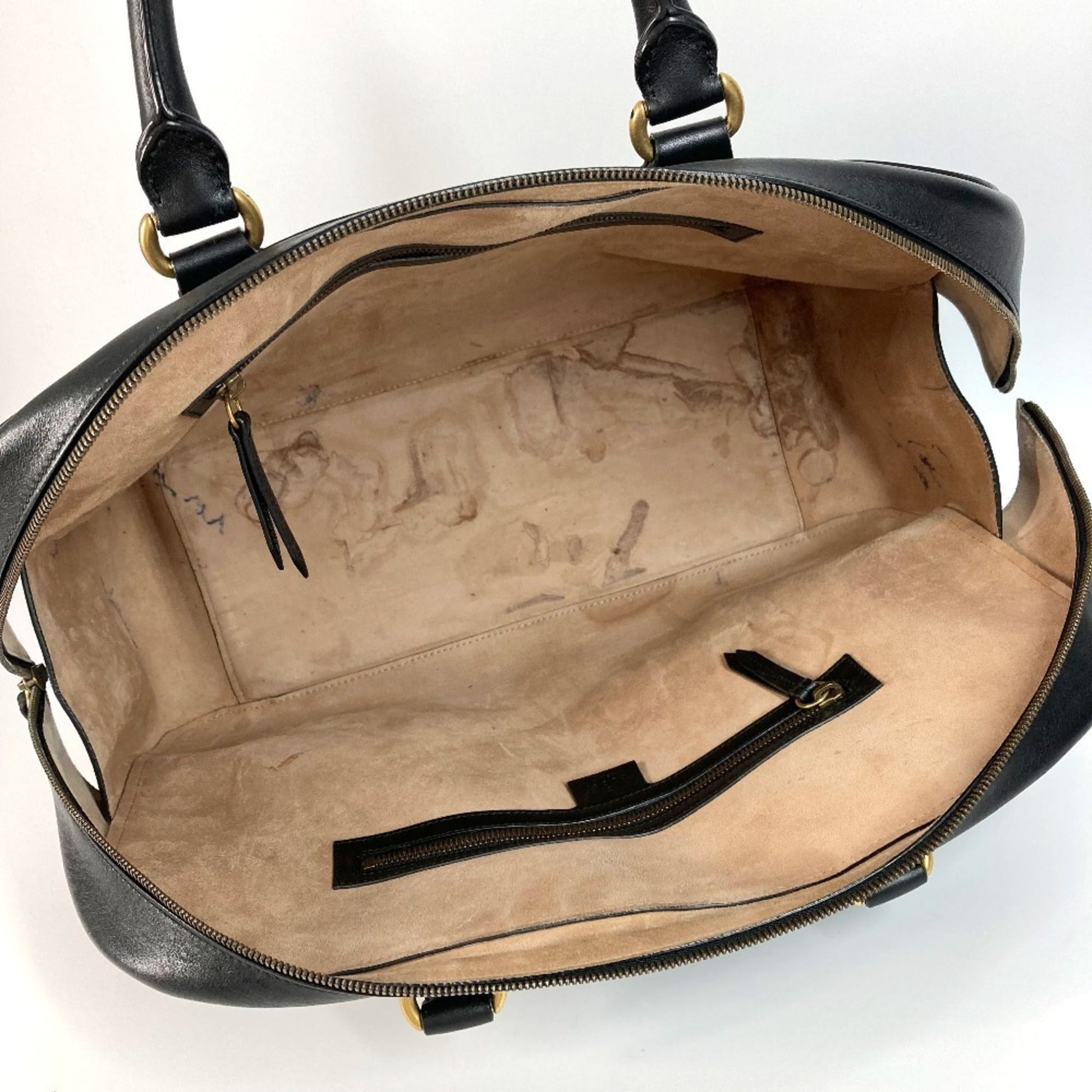 Gucci Black Leather Boston Bag Shoulder Bag