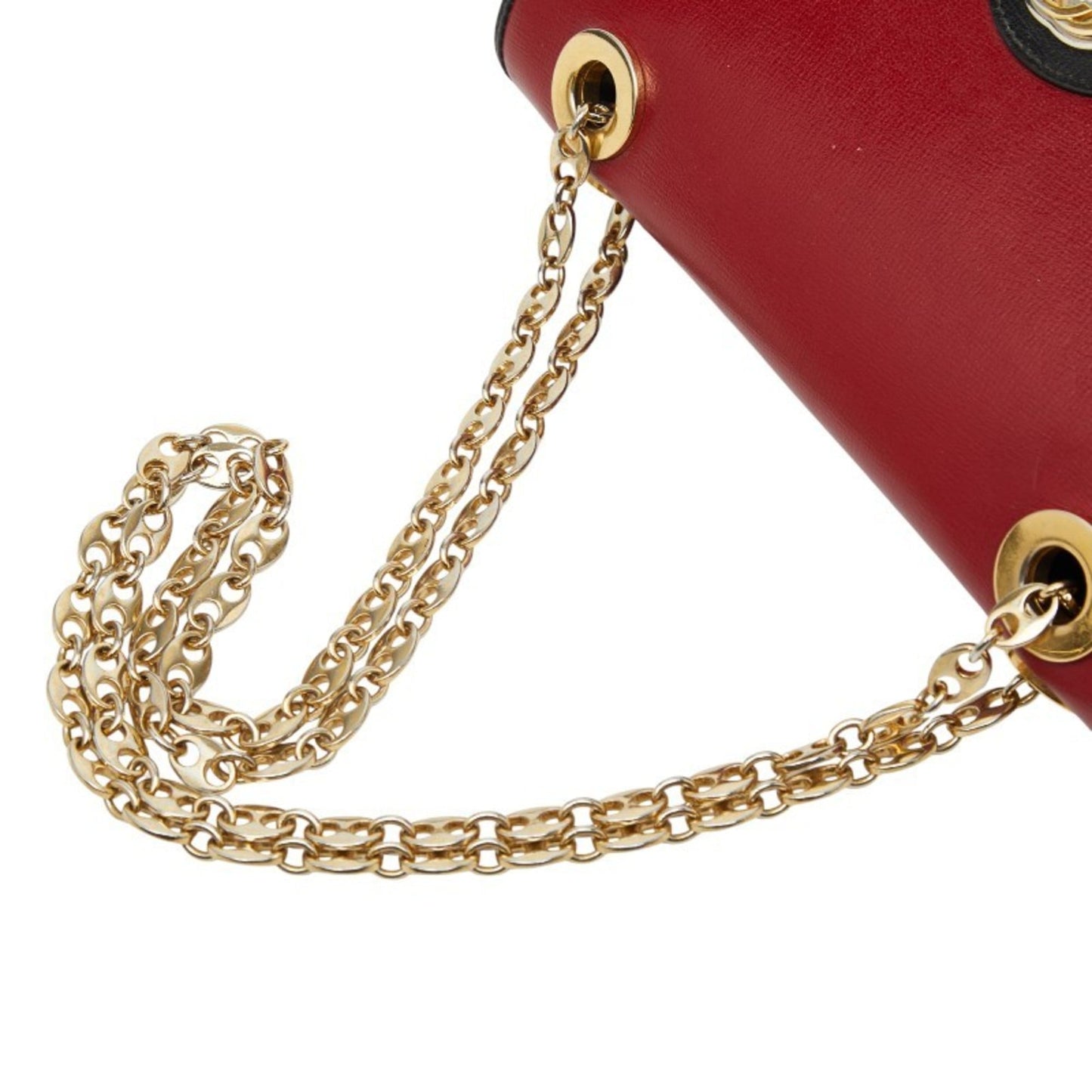 Gucci Black Red Color Leather Shoulder Bag