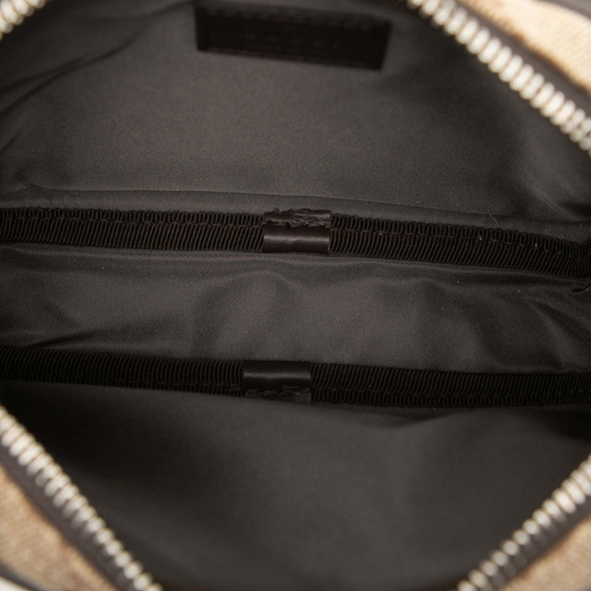 Gucci Beige Brown Canvas Leather Shoulder Bag