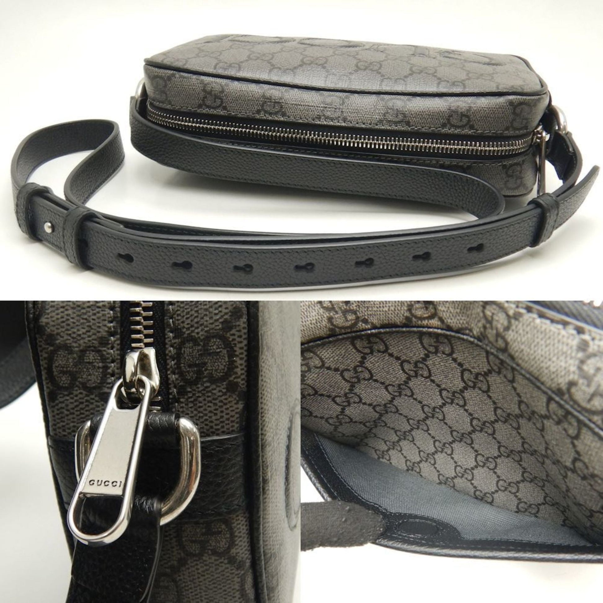 Gucci Black Gg Supreme Canvas Shoulder Bag